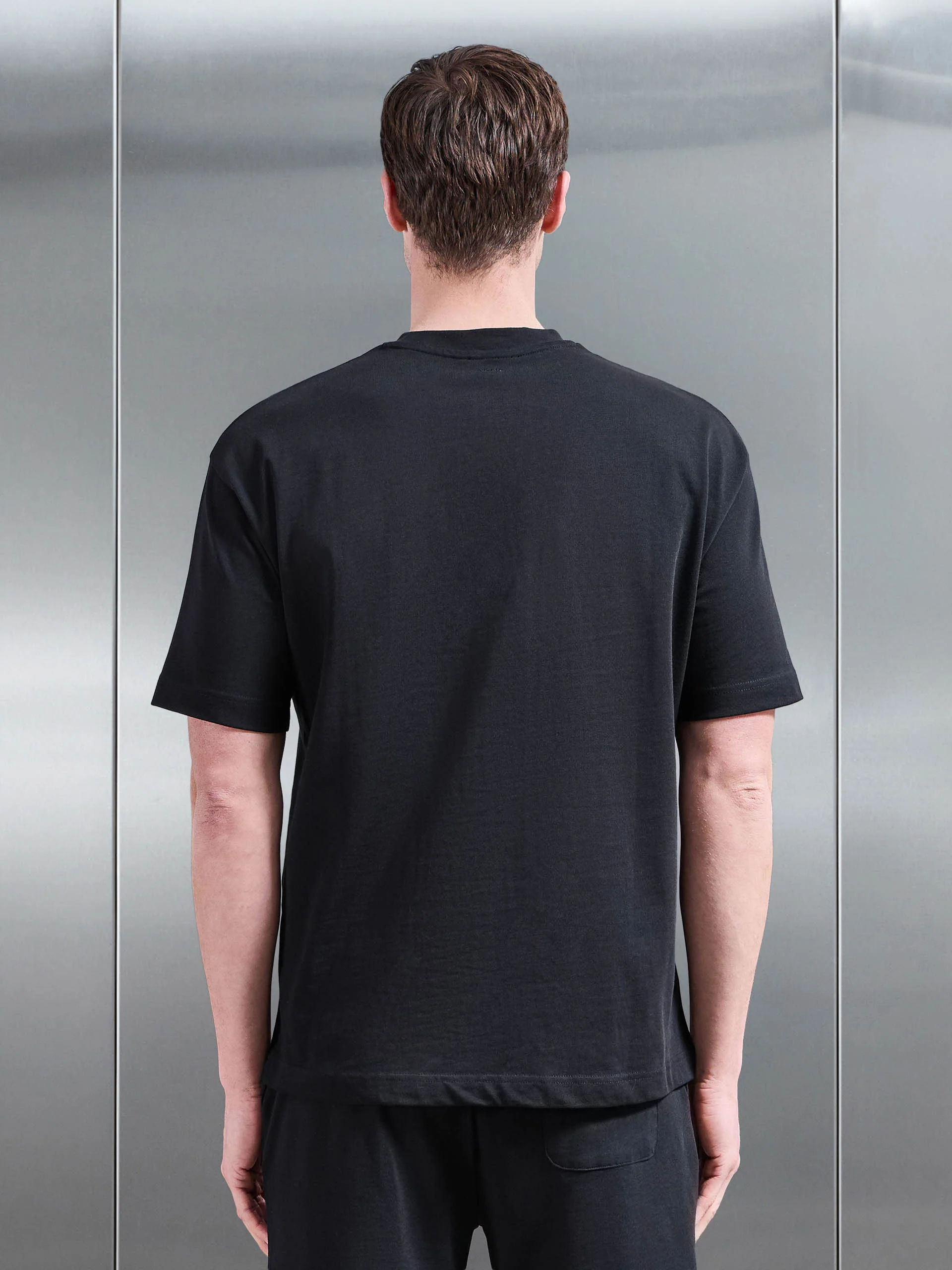Relaxed Fit Cotton T-Shirt in Black - Image 3