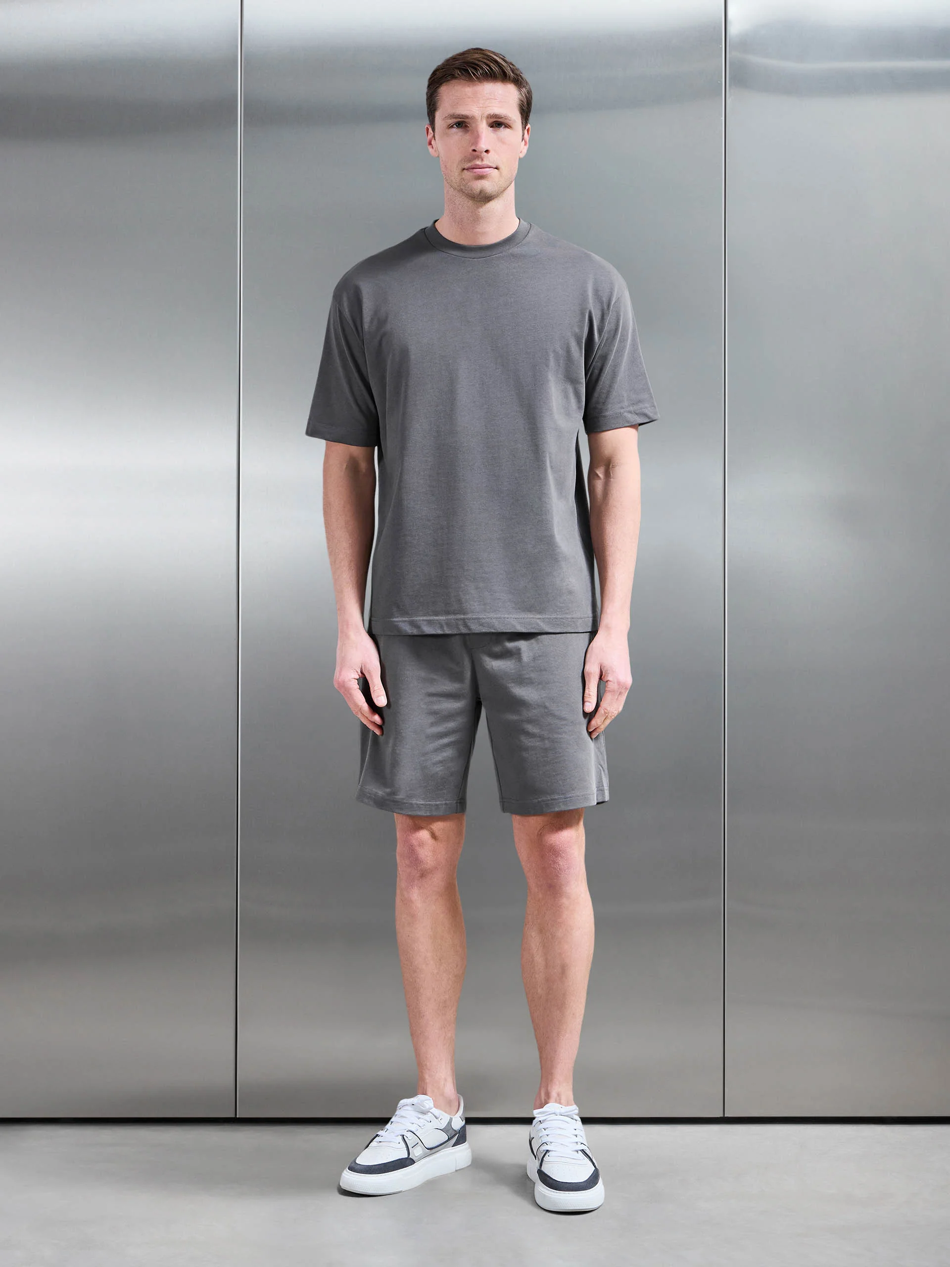 Relaxed Fit Cotton T-Shirt in Grey - Image 2
