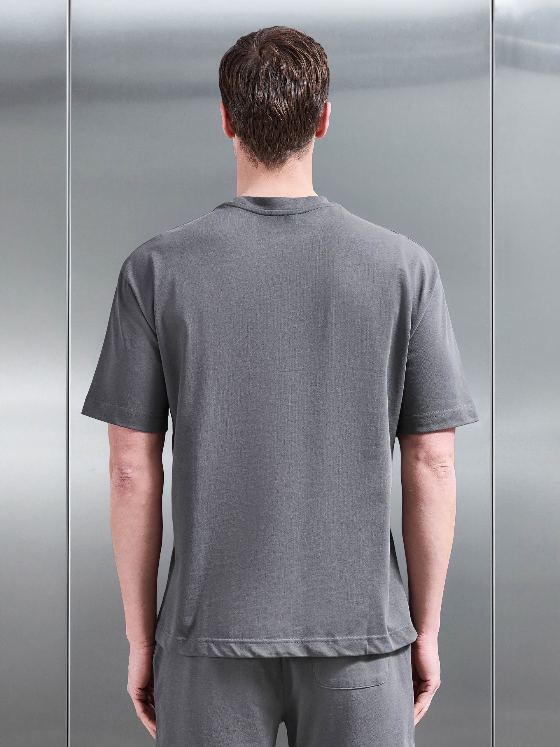 Relaxed Fit Cotton T-Shirt in Grey - Image 3
