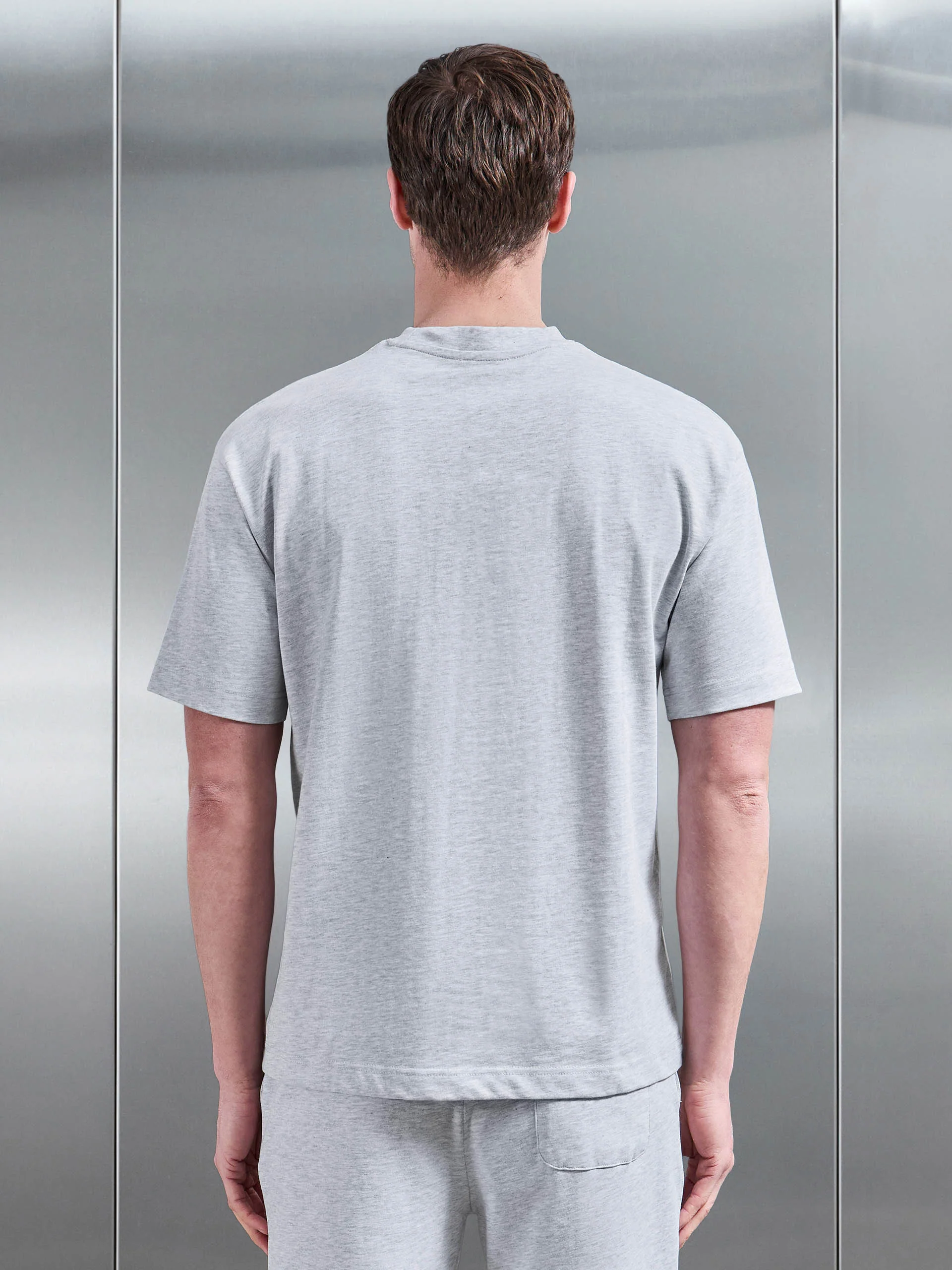 Relaxed Fit Cotton T-Shirt in Grey Marl - Image 3