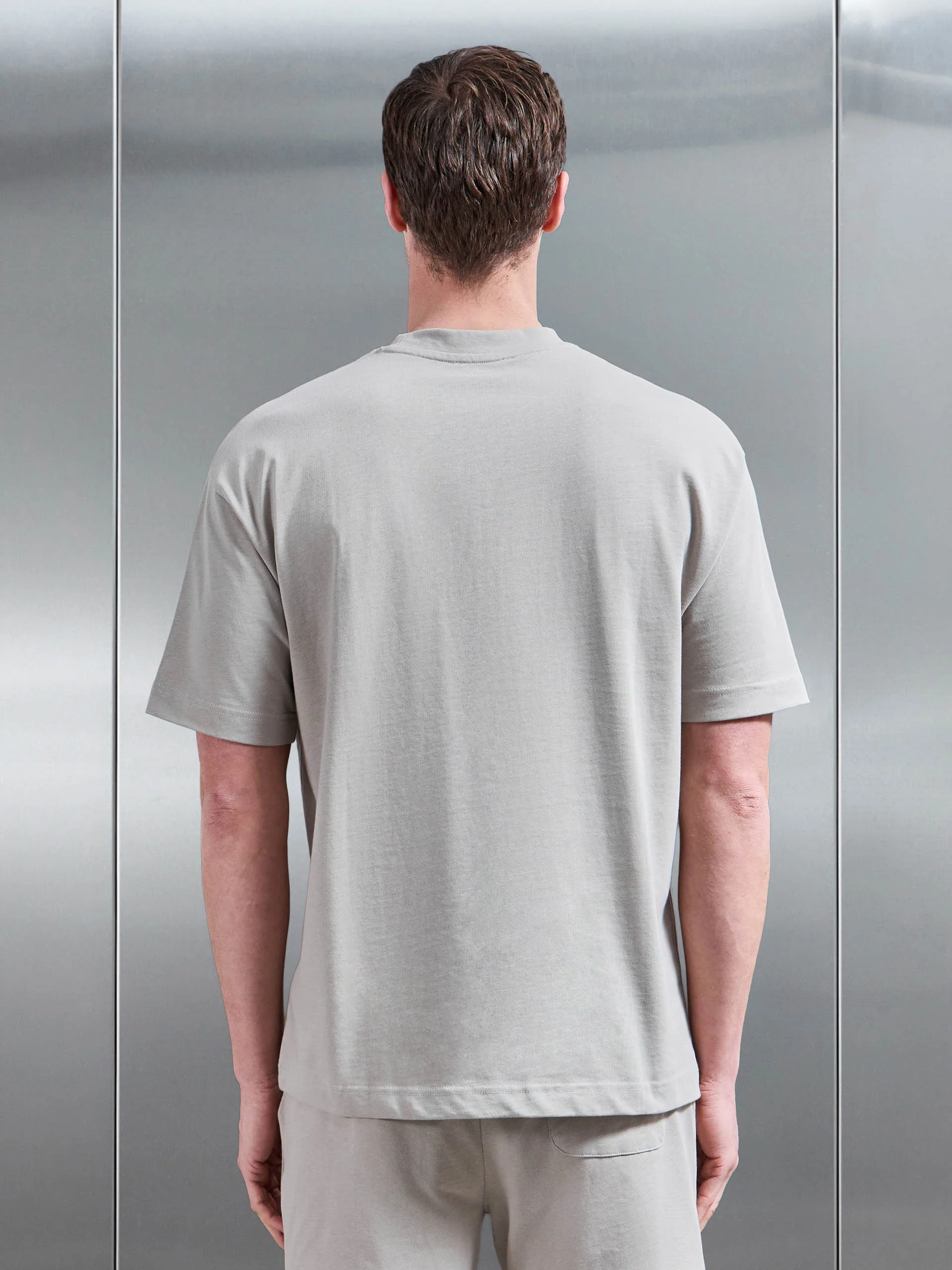 Relaxed Fit Cotton T-Shirt in Stone - Image 3