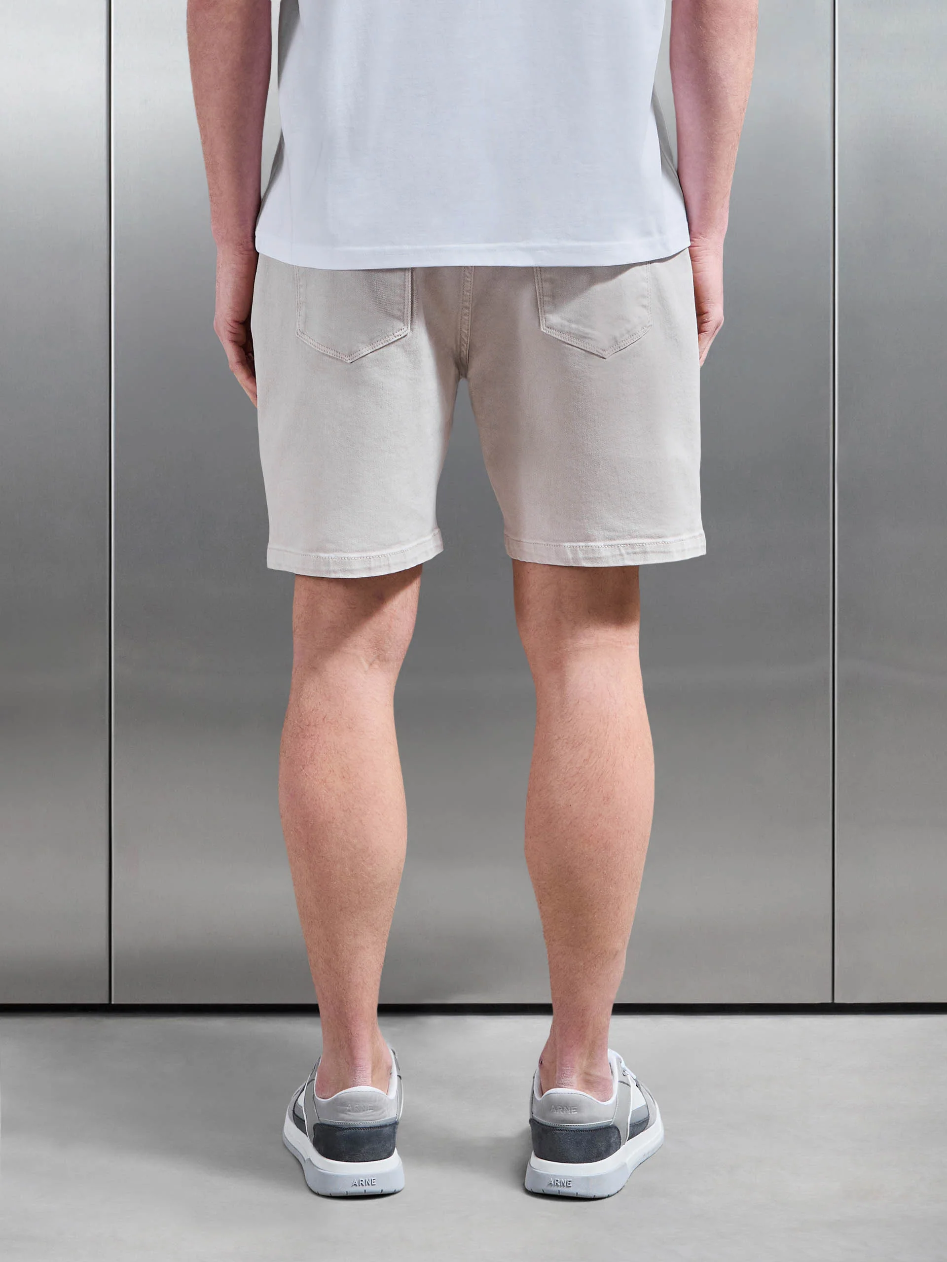 Relaxed Fit Denim Short in Stone - Image 3