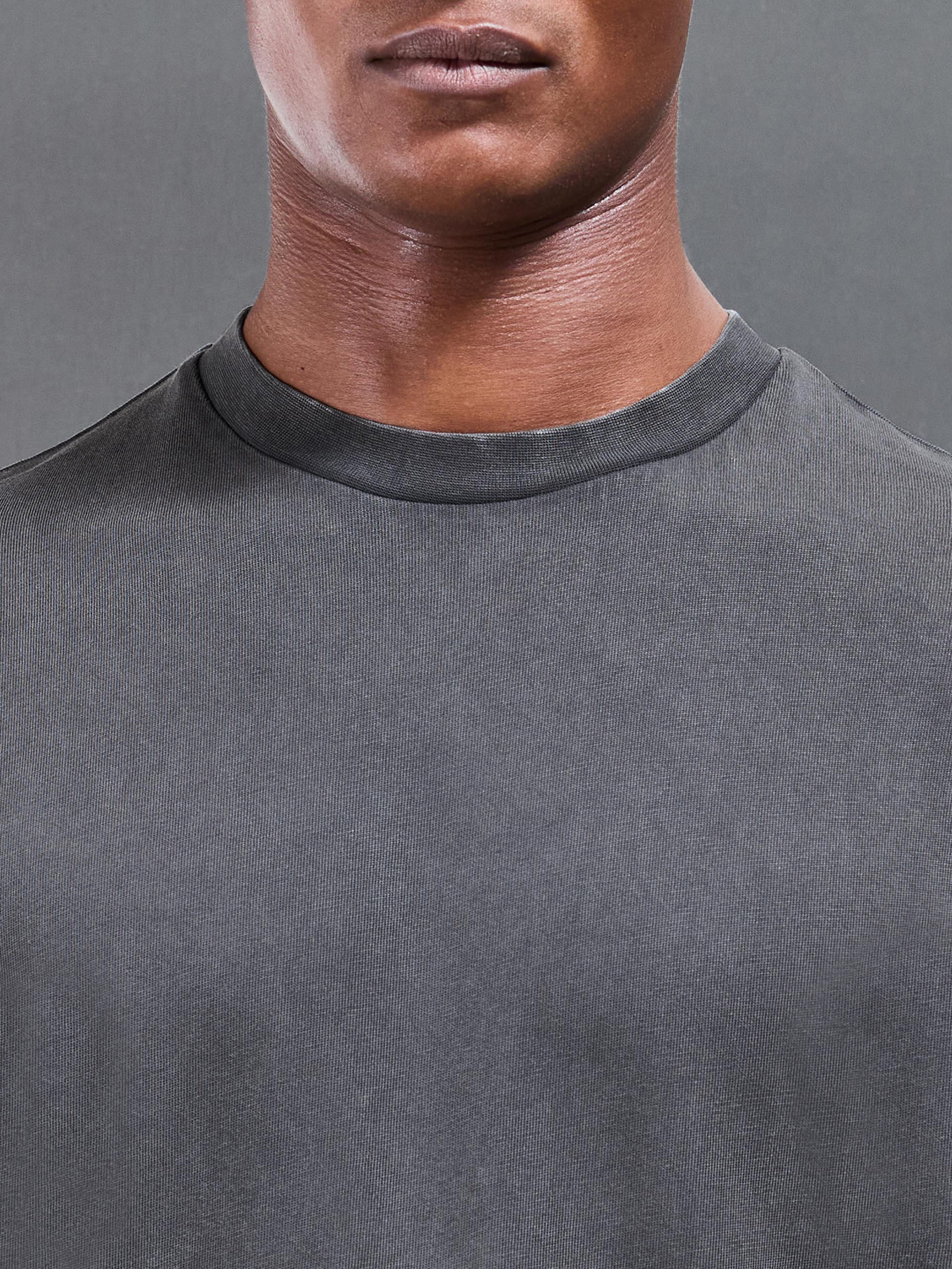 Relaxed Fit Garment Dye T-Shirt in Grey - Image 5
