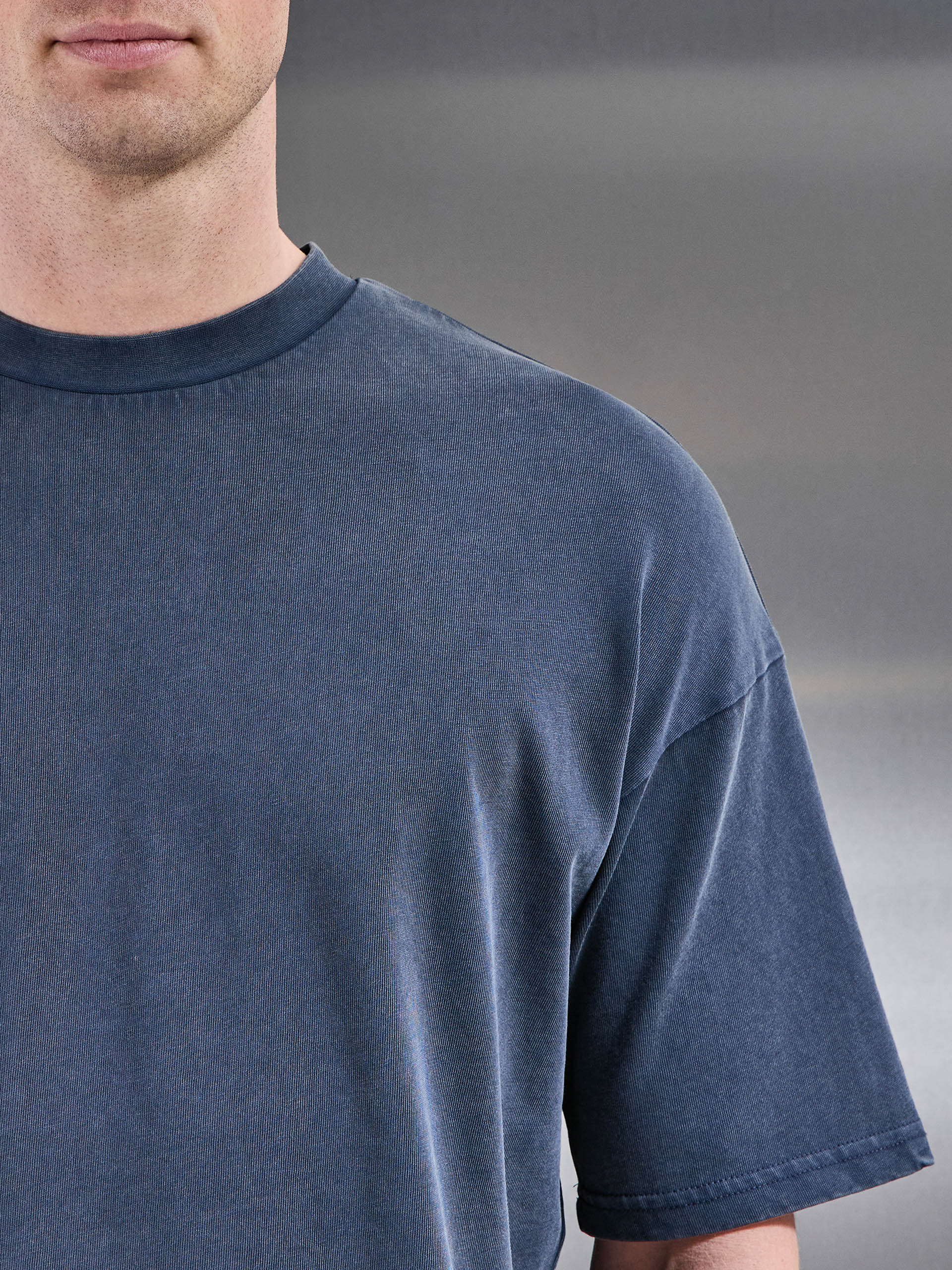 Relaxed Fit Garment Dye T-Shirt in Navy - Image 4