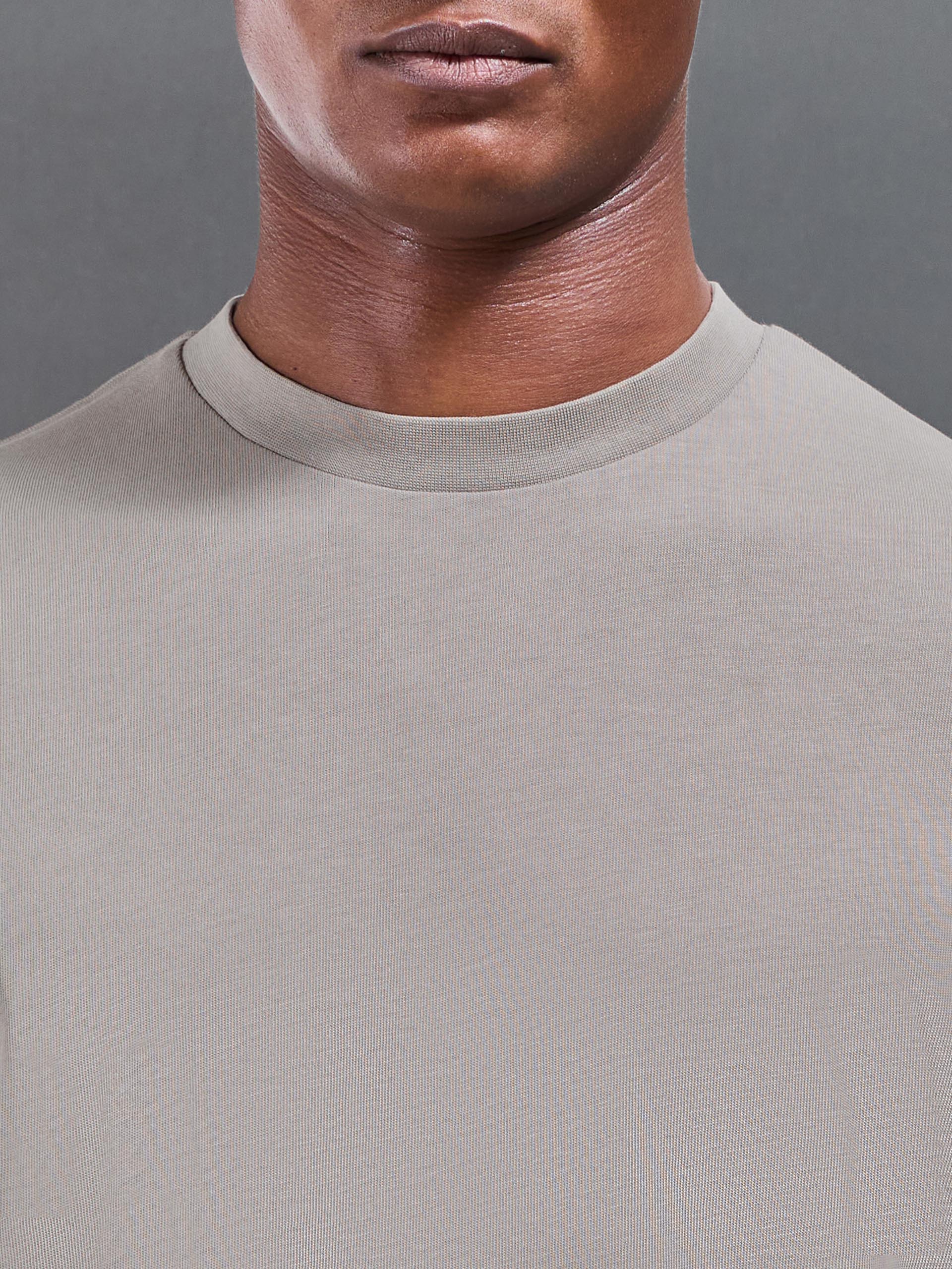 Relaxed Fit Garment Dye T-Shirt in Stone - Image 4