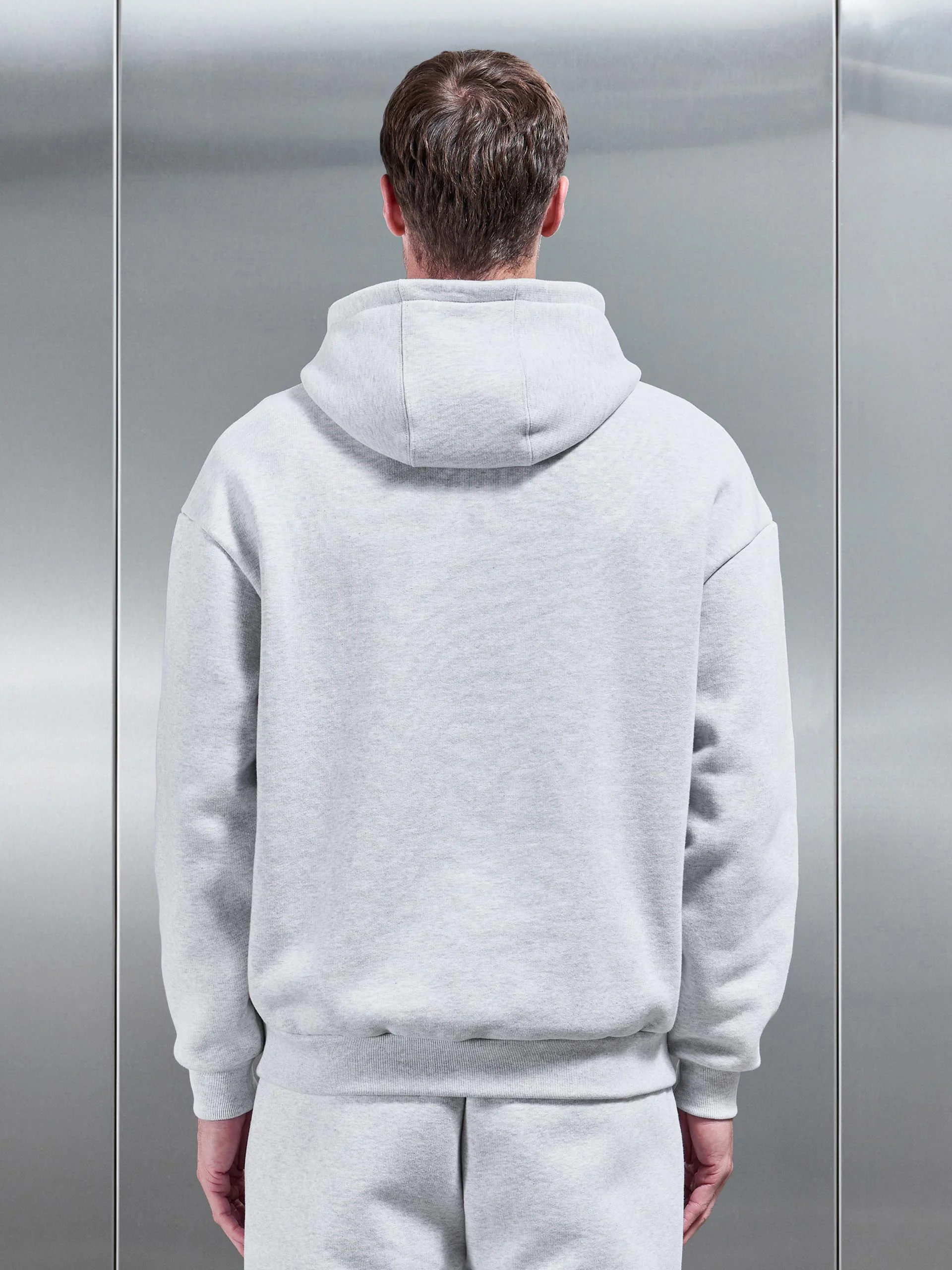 Relaxed Fit Hoodie in Marl Grey - Image 4