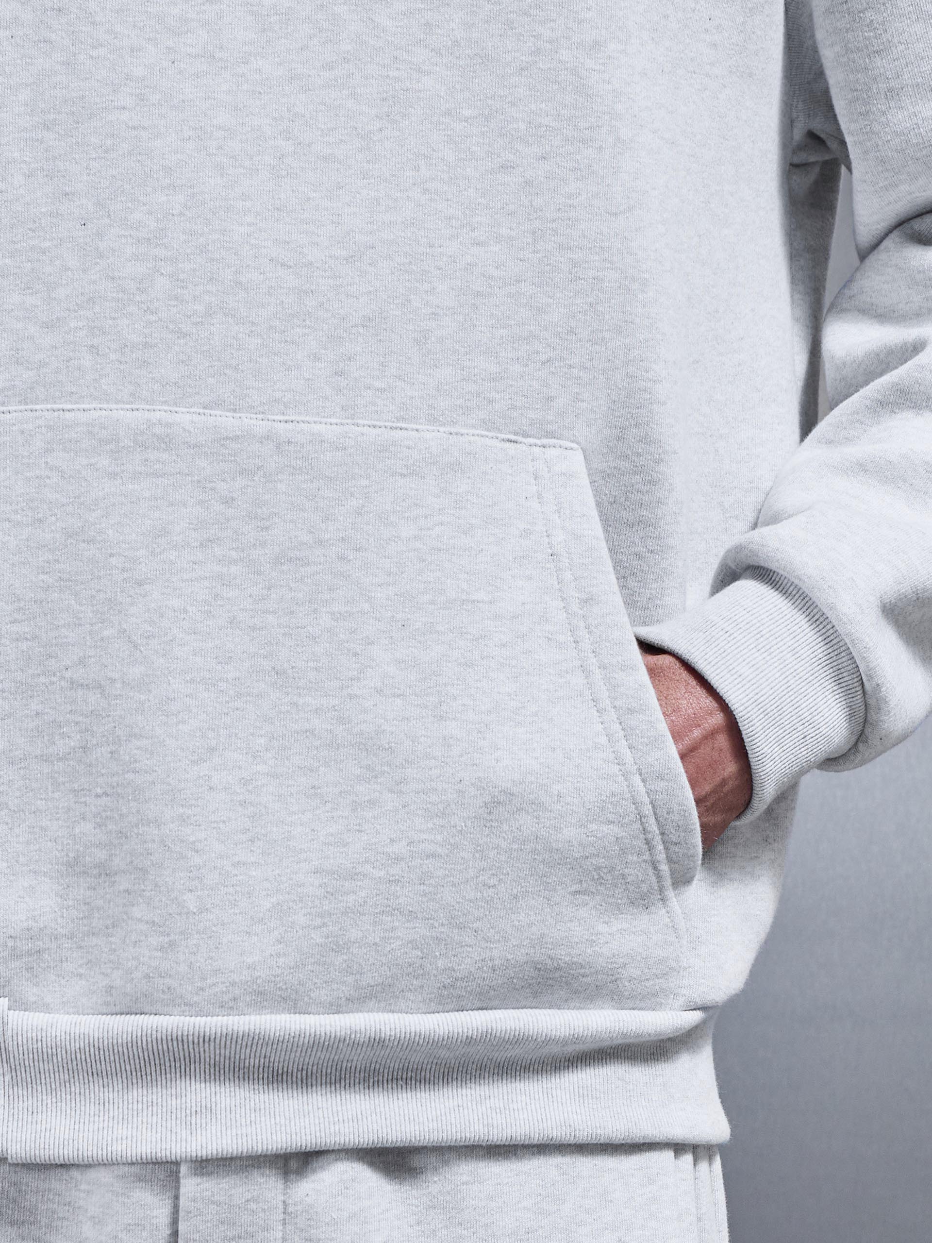 Relaxed Fit Hoodie in Marl Grey - Image 6