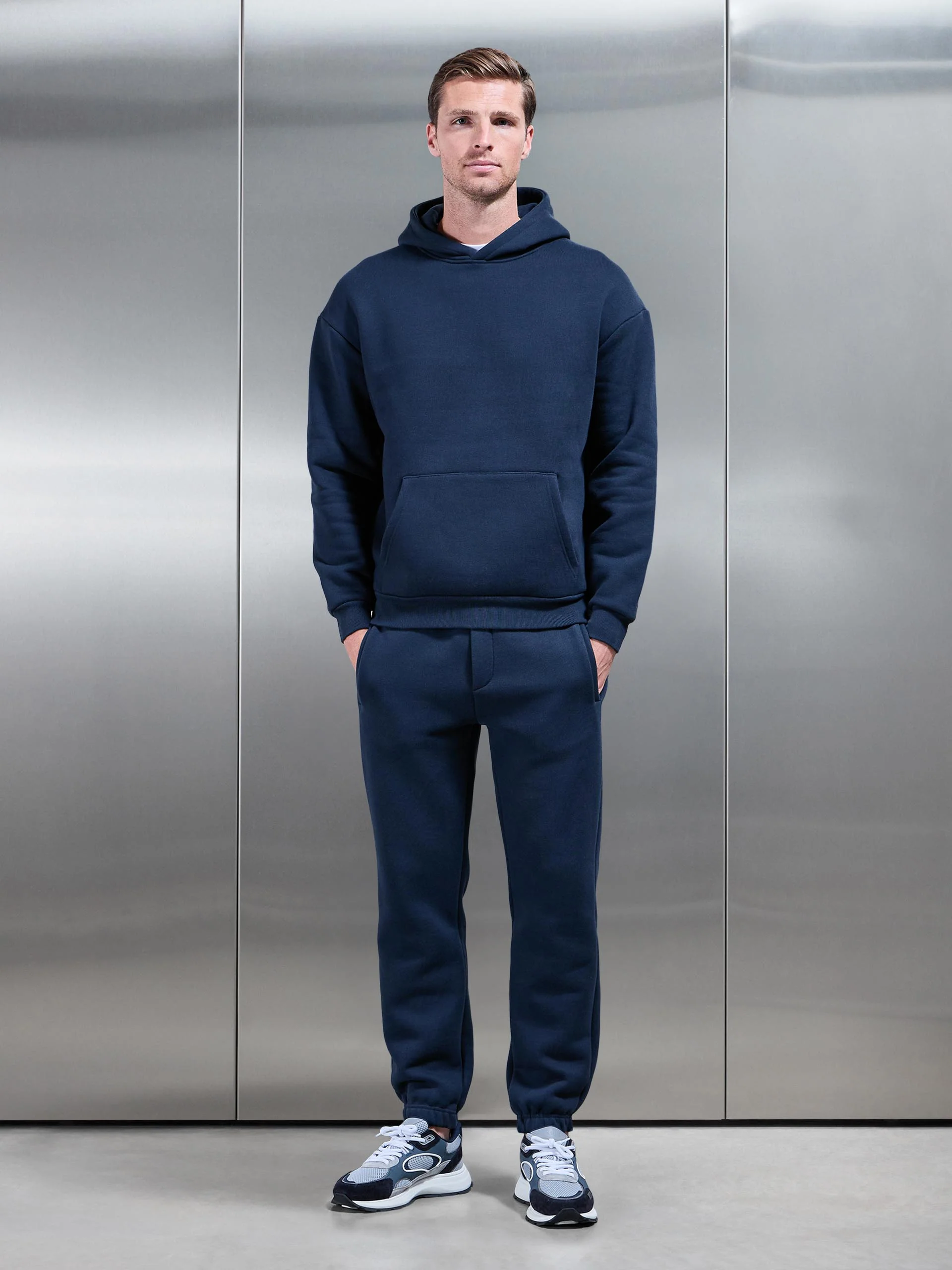 Relaxed Fit Hoodie in Navy - Image 3