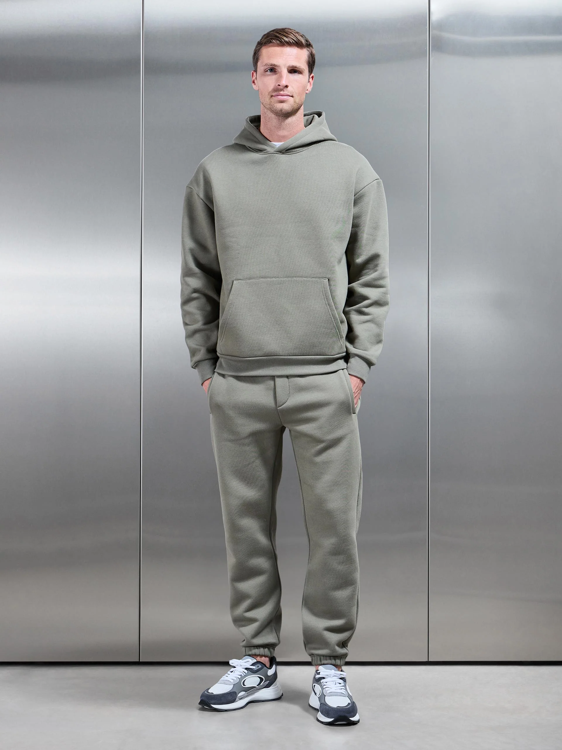 Relaxed Fit Hoodie in Olive - Image 2