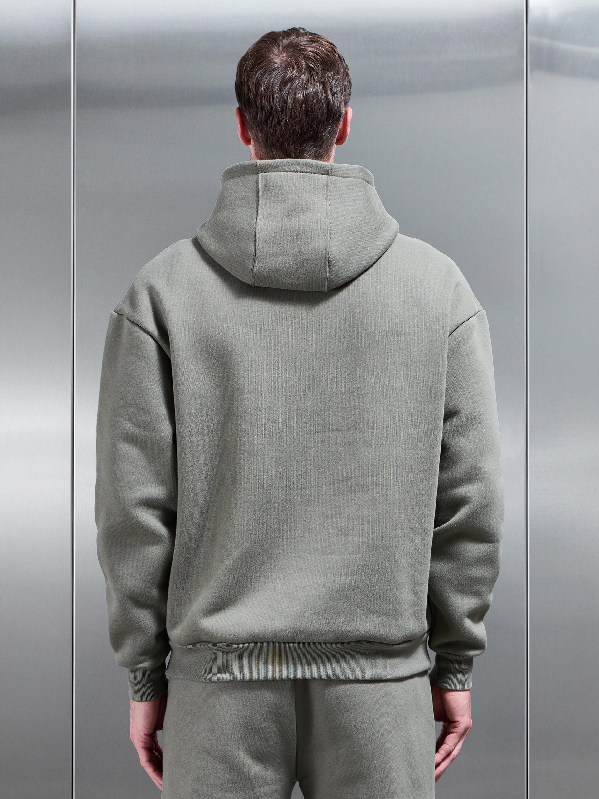 Relaxed Fit Hoodie in Olive - Image 3