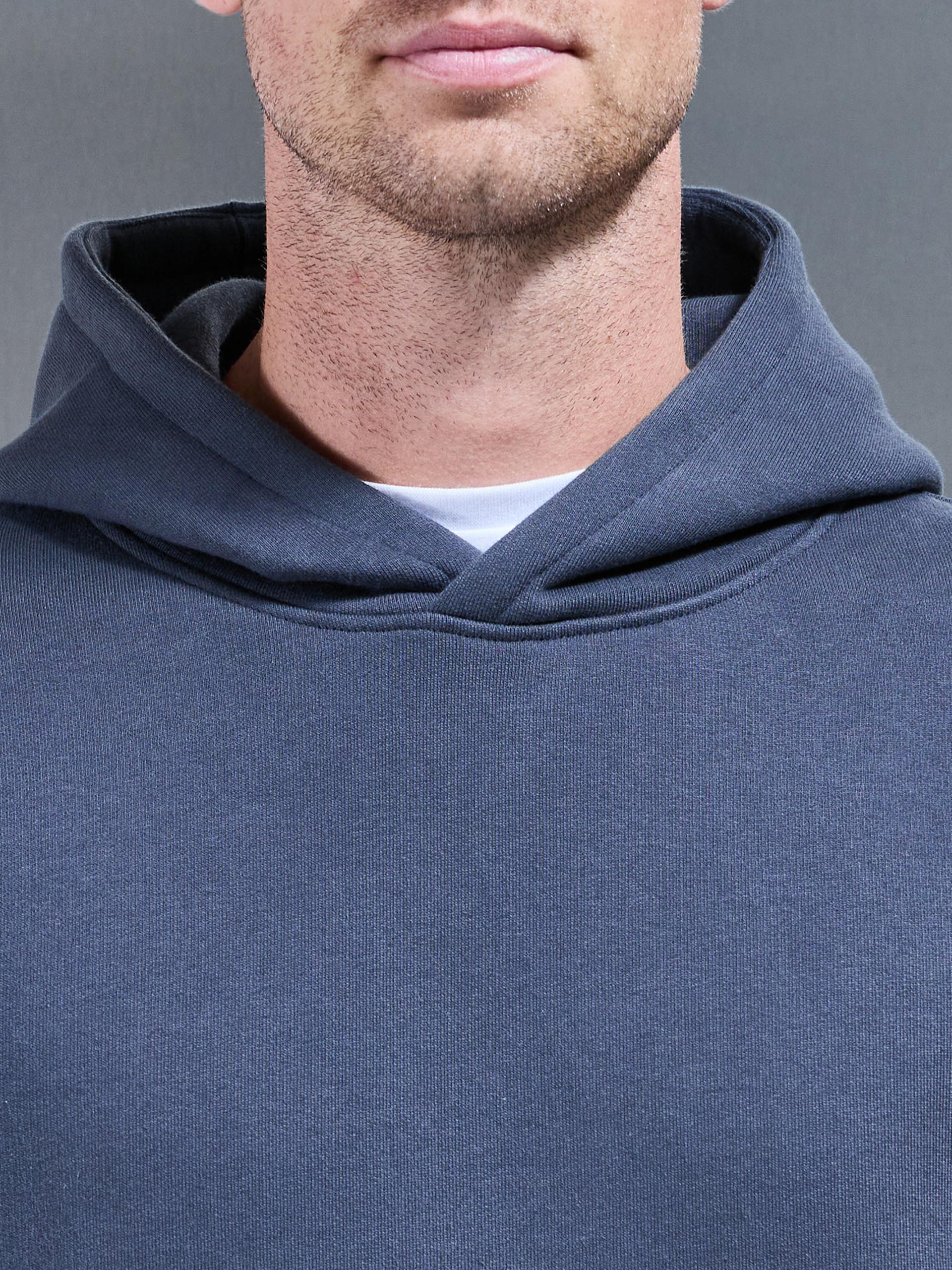 Relaxed Fit Hoodie in Slate Blue - Image 5