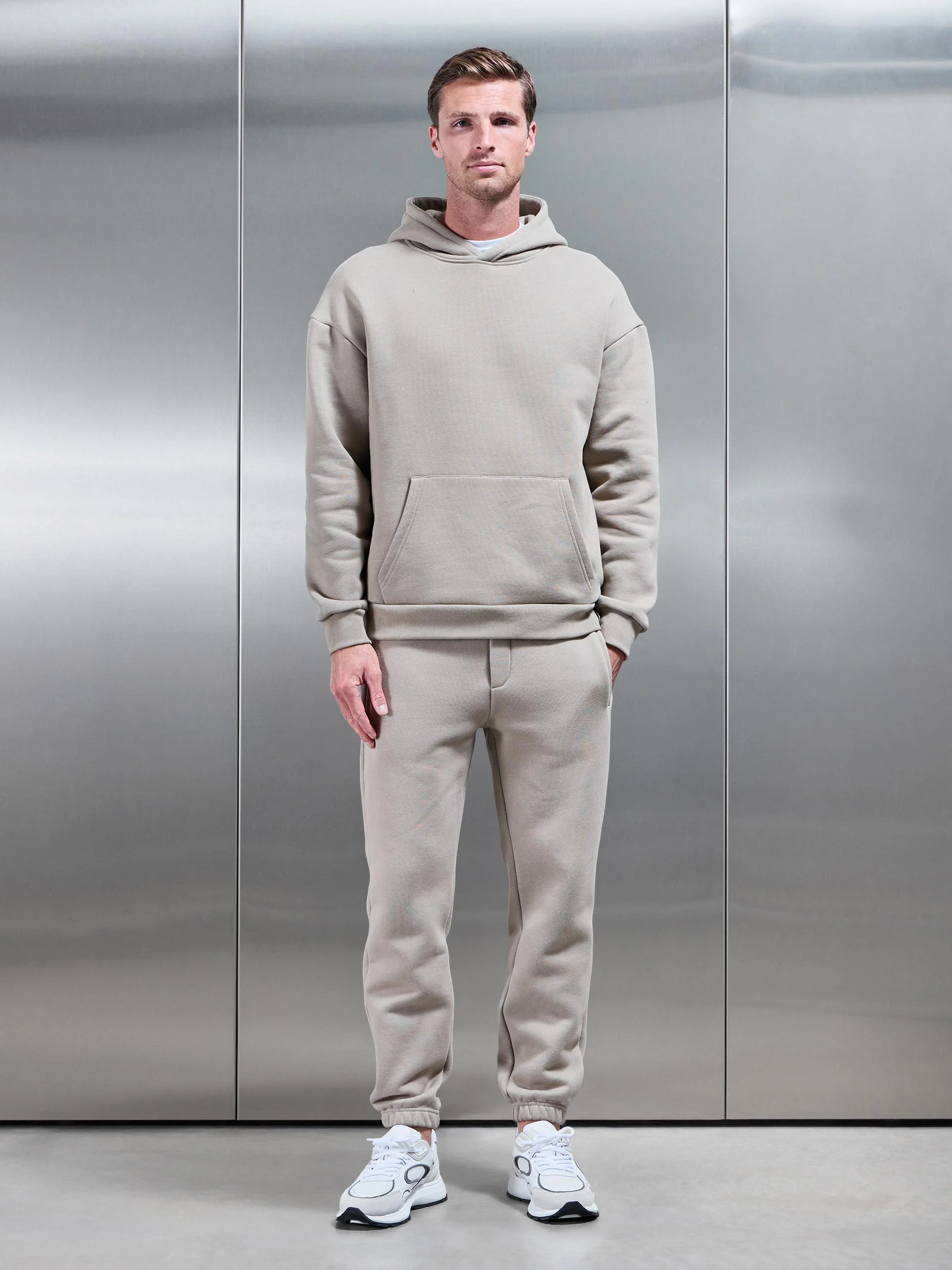 Relaxed Fit Hoodie in Stone - Image 2