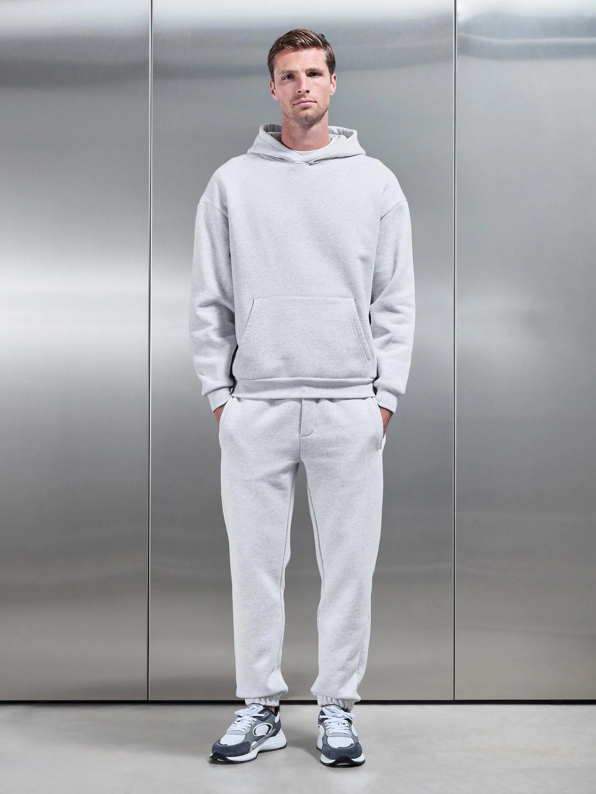 Relaxed Fit Jogger in Marl Grey - Image 3