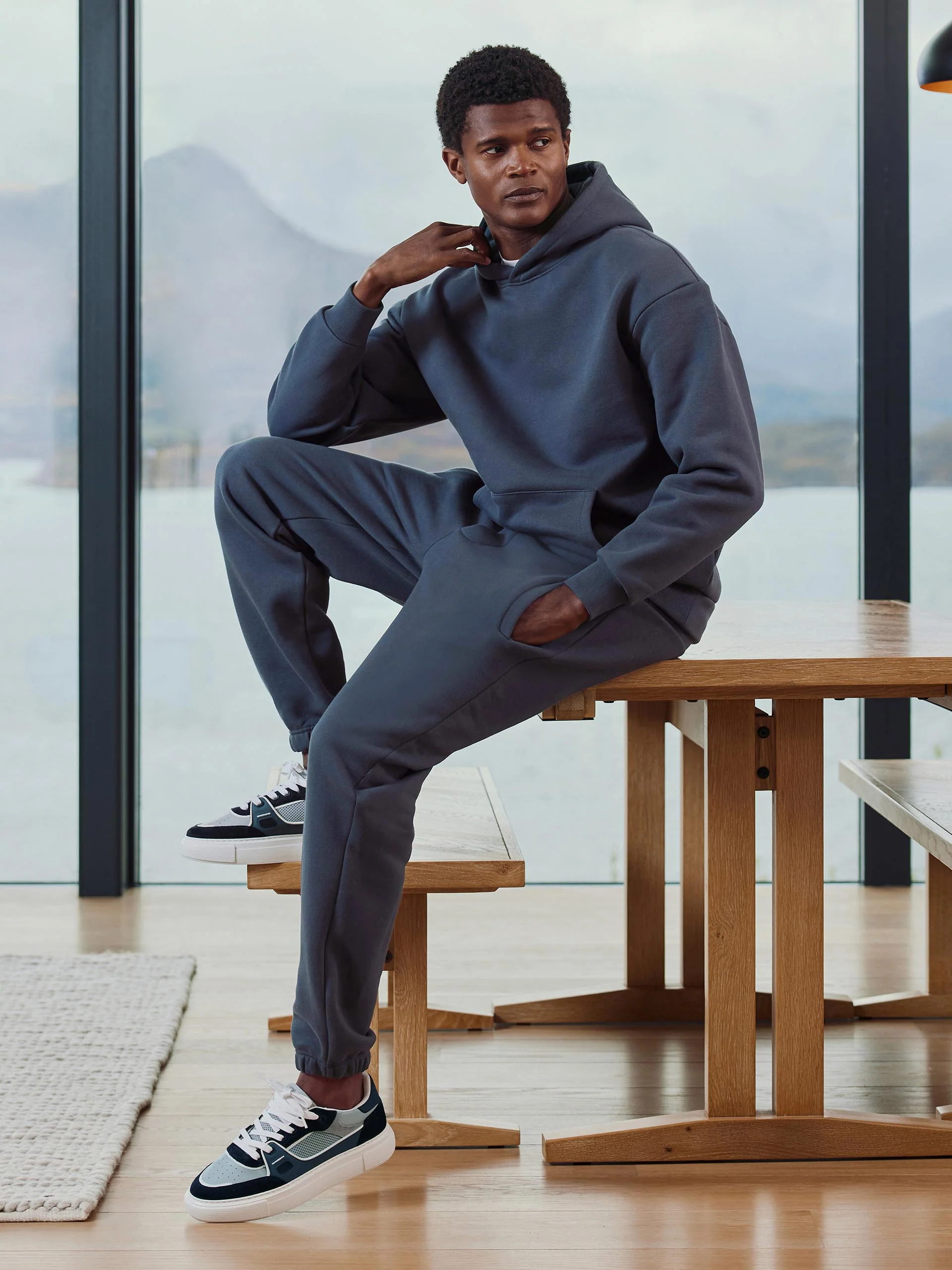 Relaxed Fit Jogger in Slate Blue - Image 2