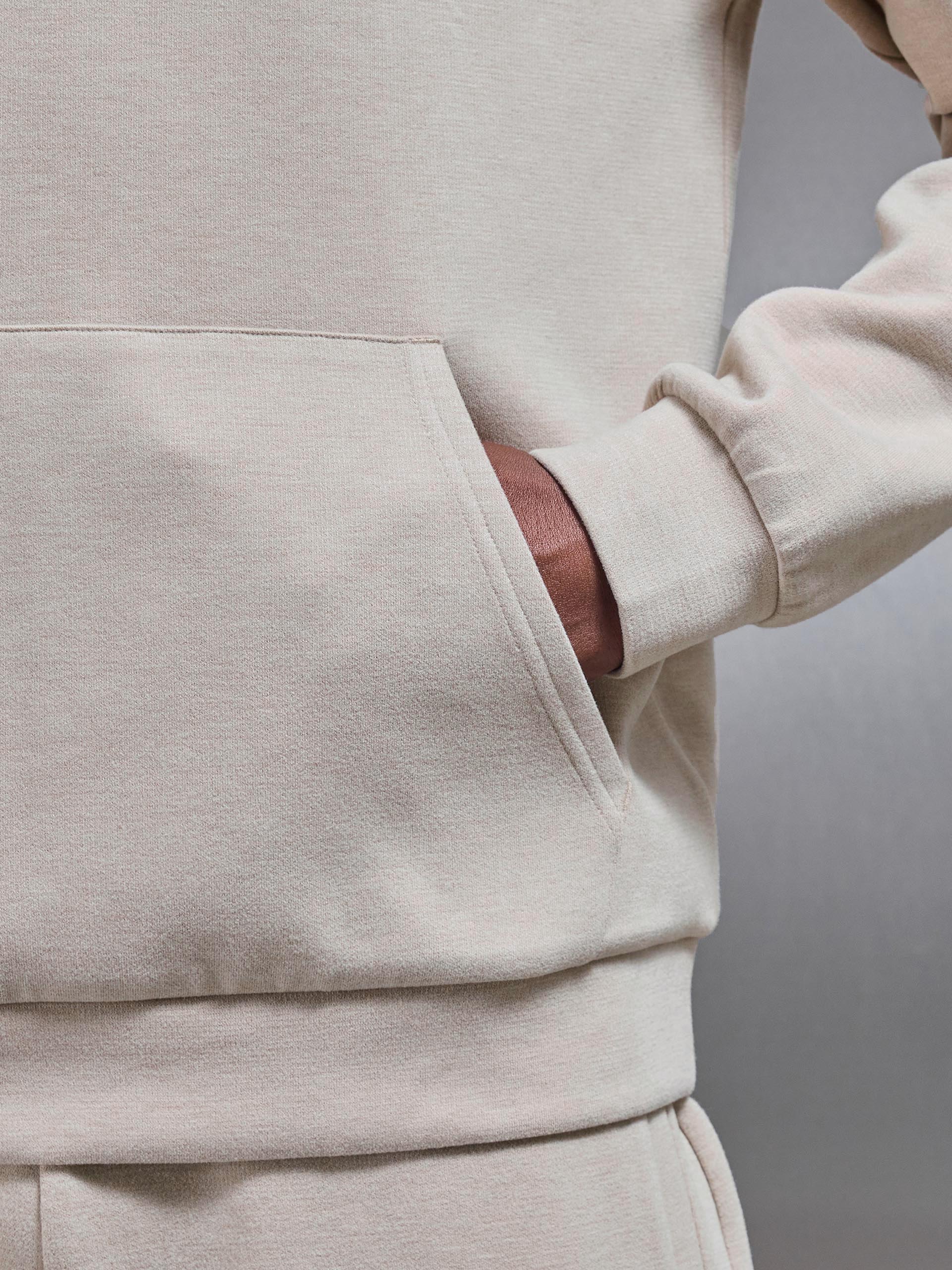 Relaxed Fit Knitted Hoodie in Beige - Image 5