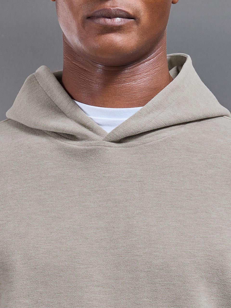 Relaxed Fit Knitted Hoodie in Stone - Image 4