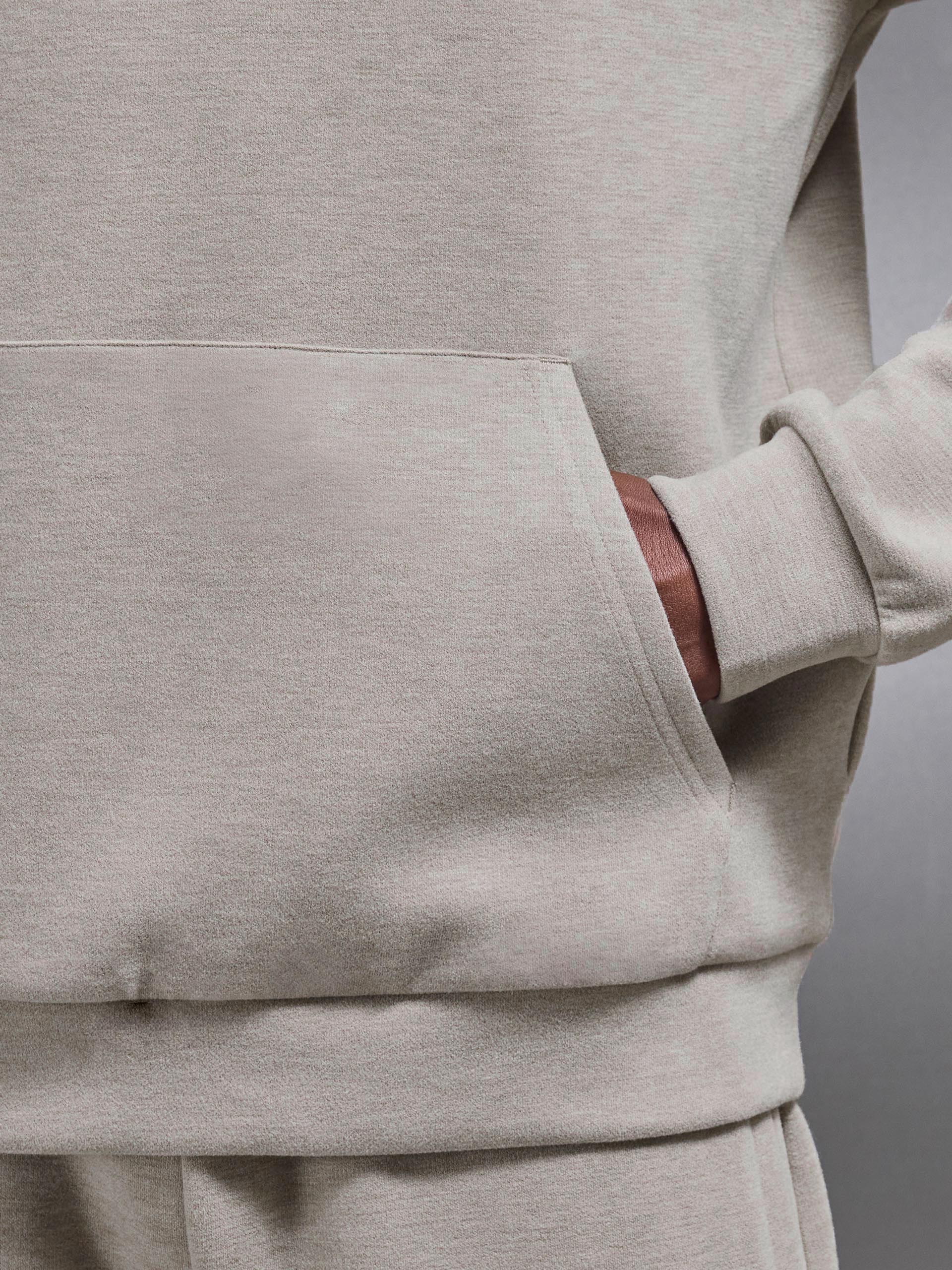 Relaxed Fit Knitted Hoodie in Stone - Image 5