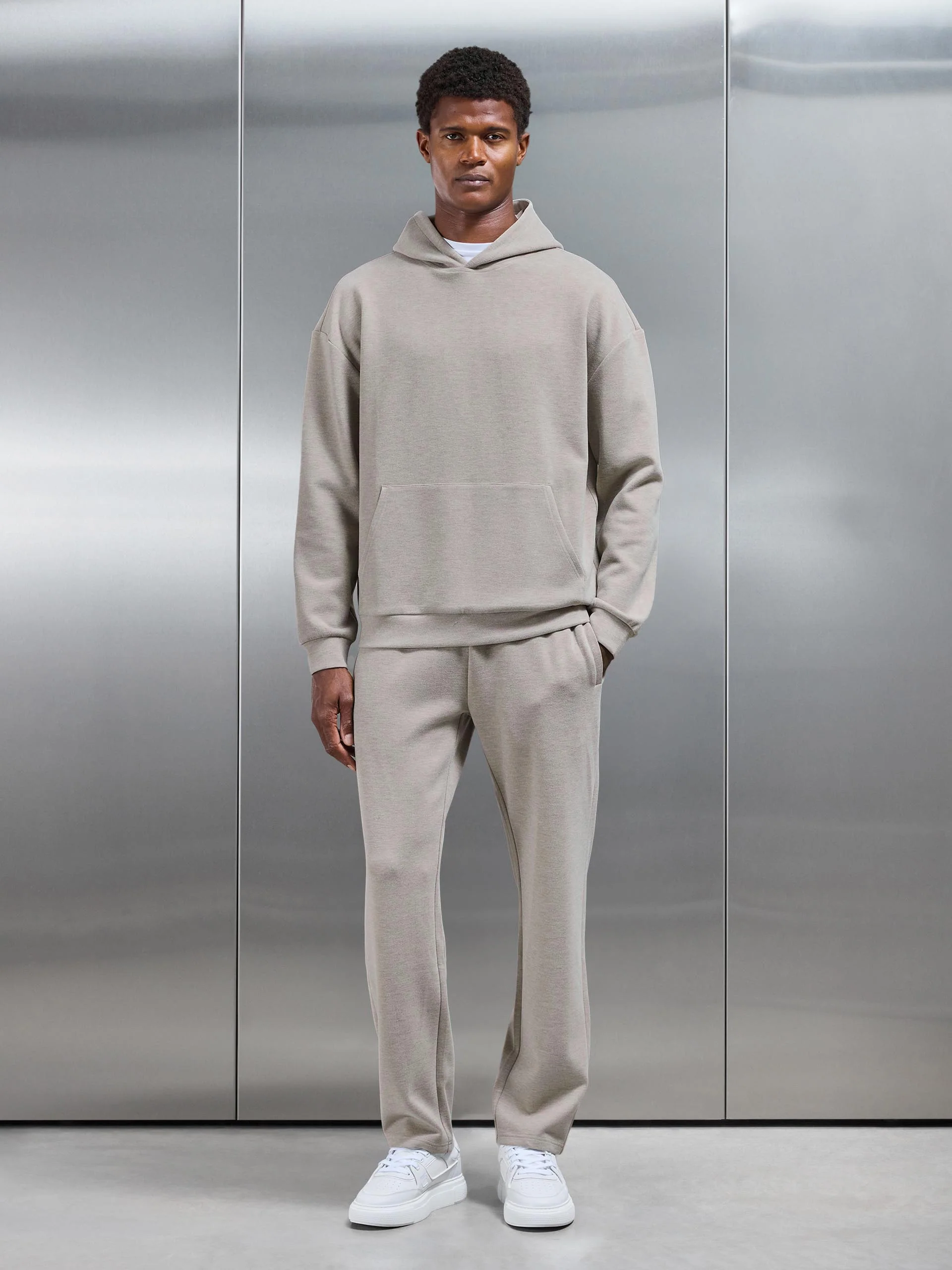 Relaxed Fit Knitted Jogger in Stone - Image 2