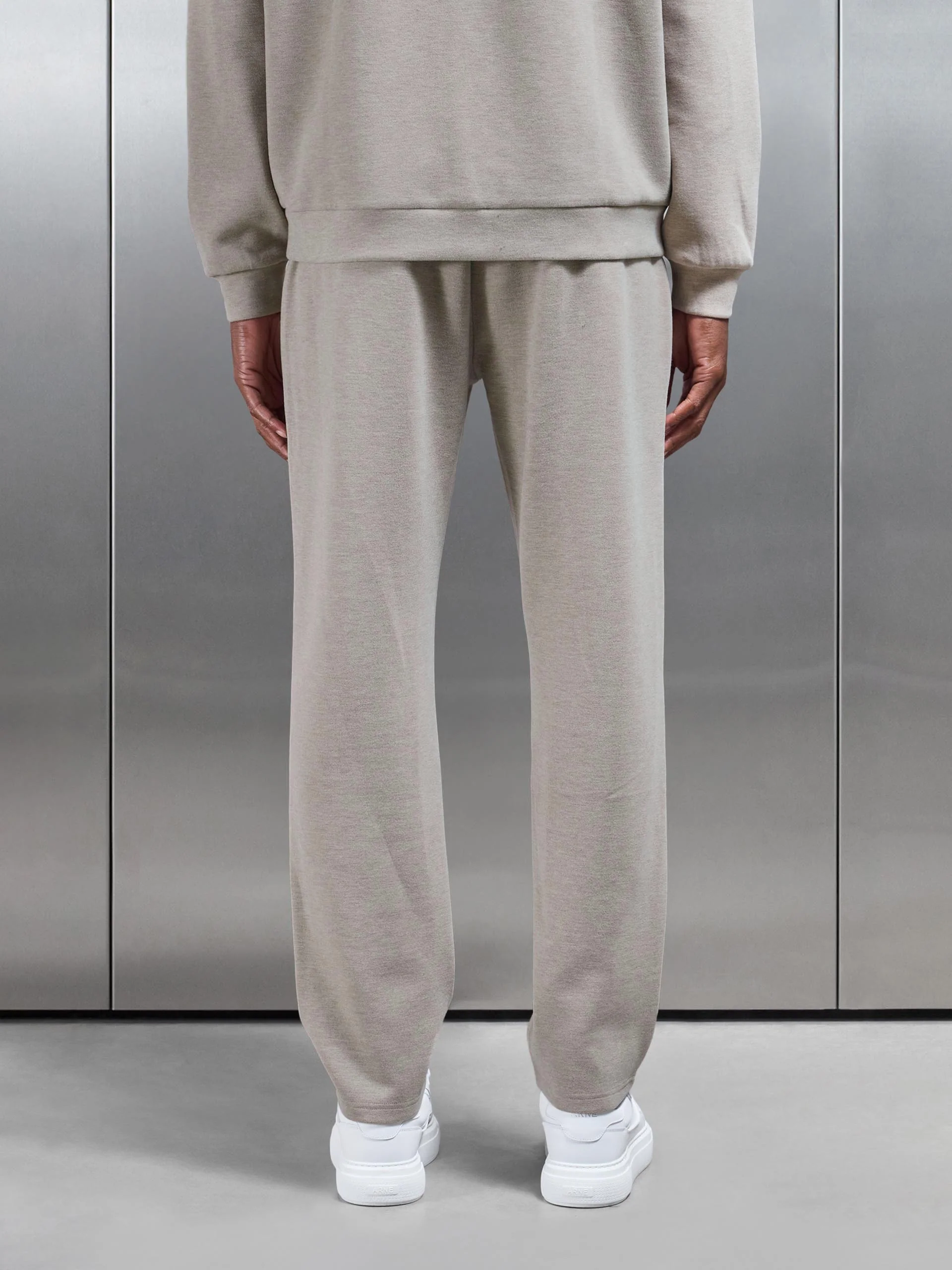 Relaxed Fit Knitted Jogger in Stone - Image 3