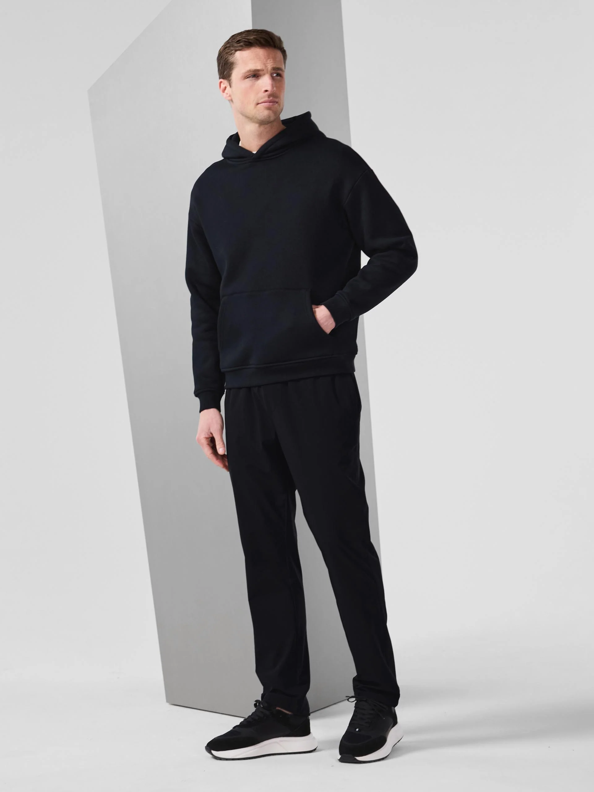 Relaxed Fit Nylon Trackpant in Black - Image 2