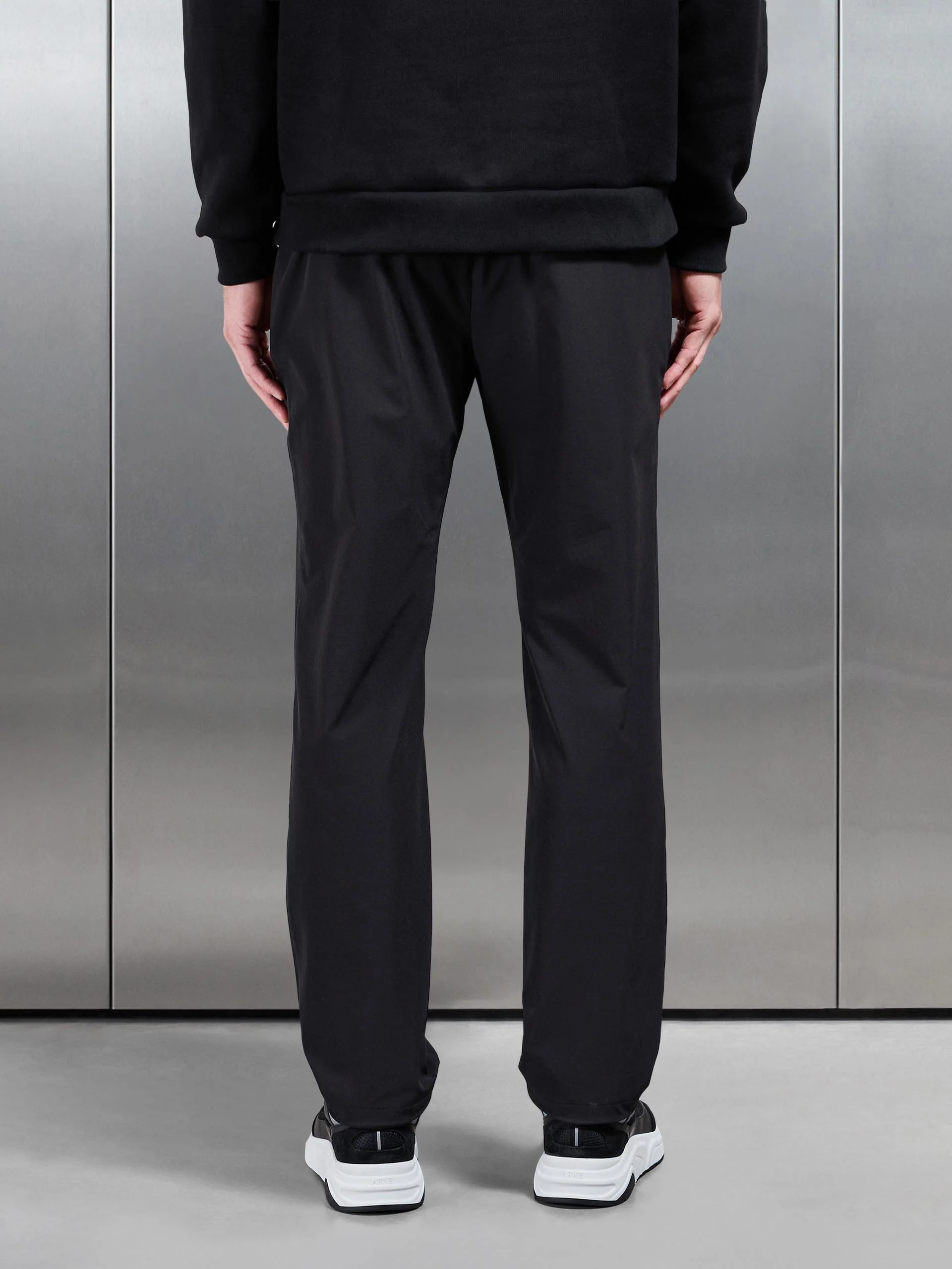 Relaxed Fit Nylon Trackpant in Black - Image 4