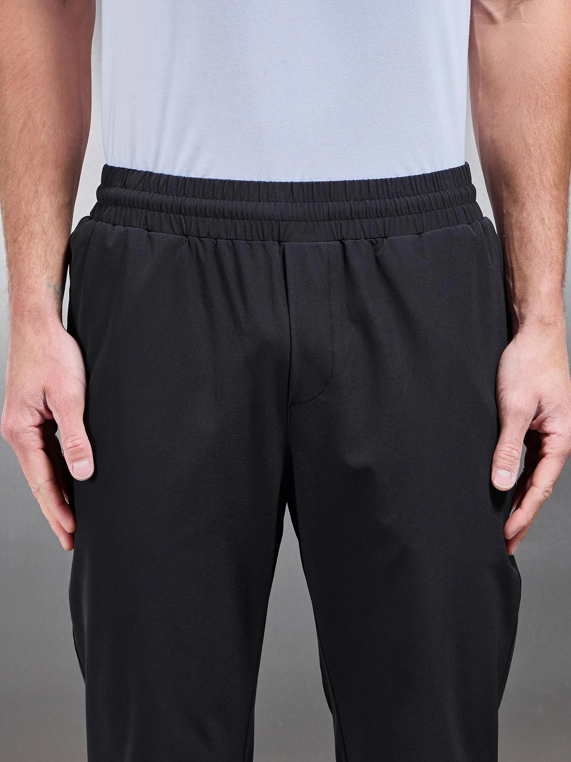 Relaxed Fit Nylon Trackpant in Black - Image 5