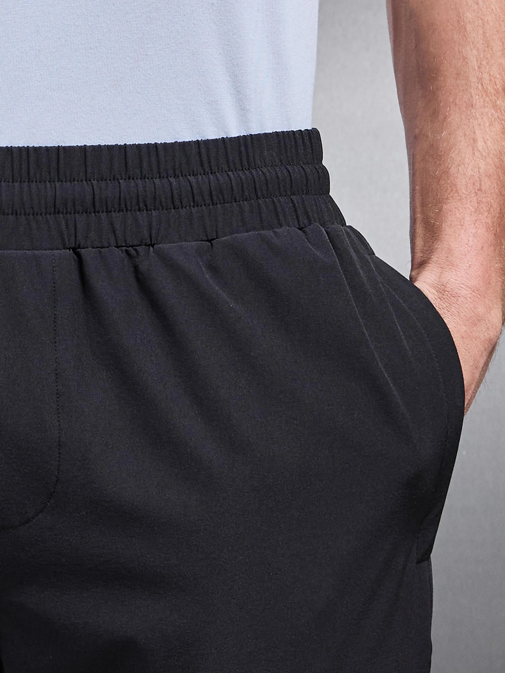 Relaxed Fit Nylon Trackpant in Black - Image 6