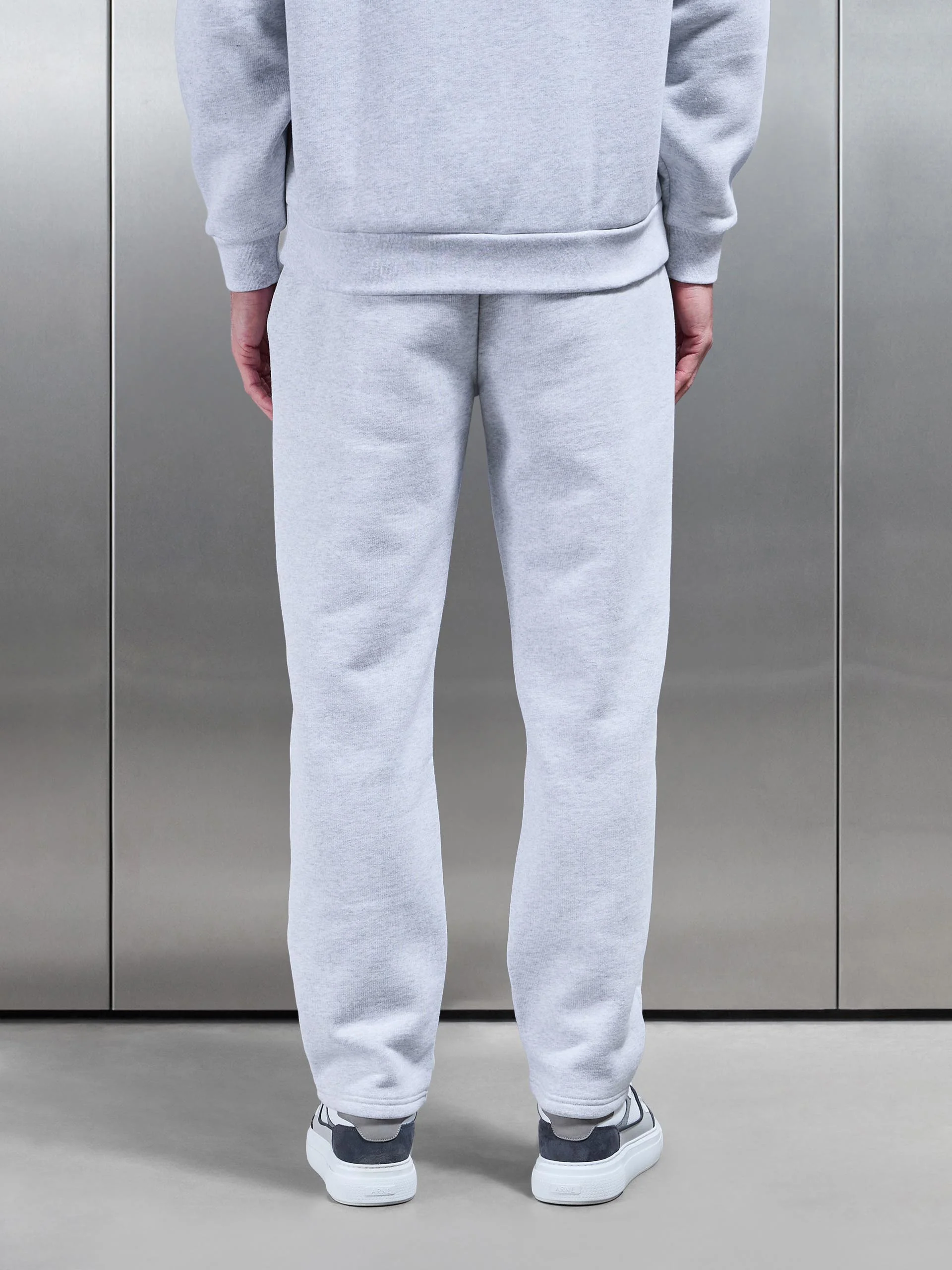 Relaxed Fit Straight Leg Jogger in Marl Grey - Image 3