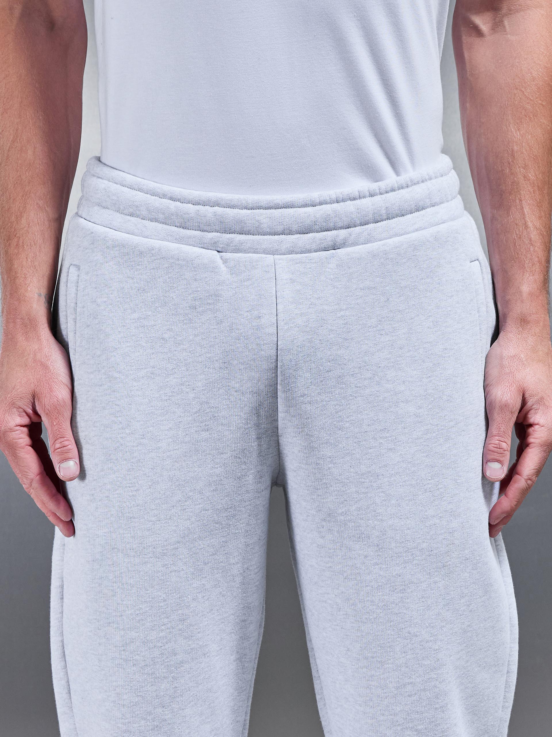 Relaxed Fit Straight Leg Jogger in Marl Grey - Image 4