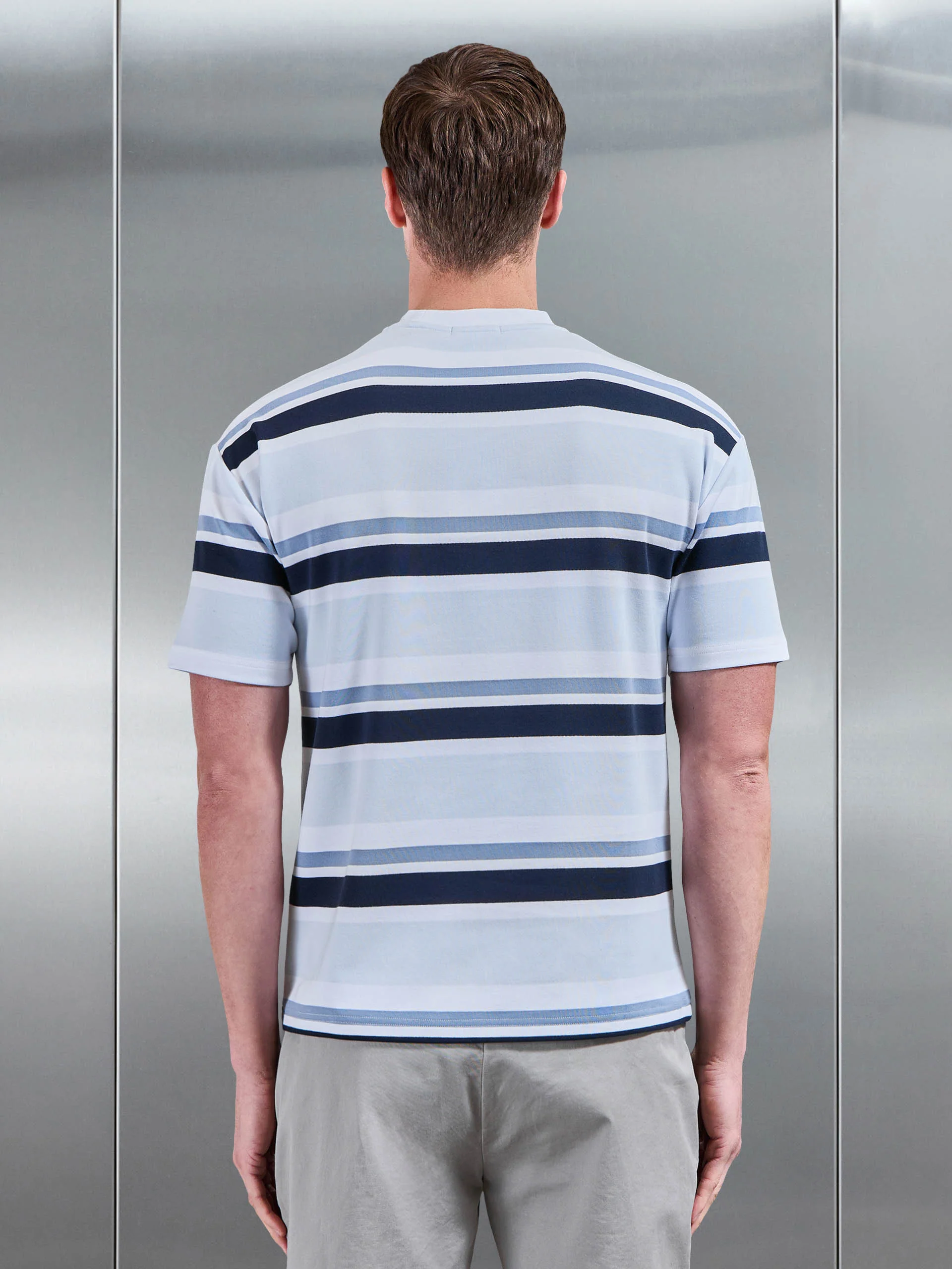 Relaxed Fit Stripe T-Shirt in Blue - Image 3