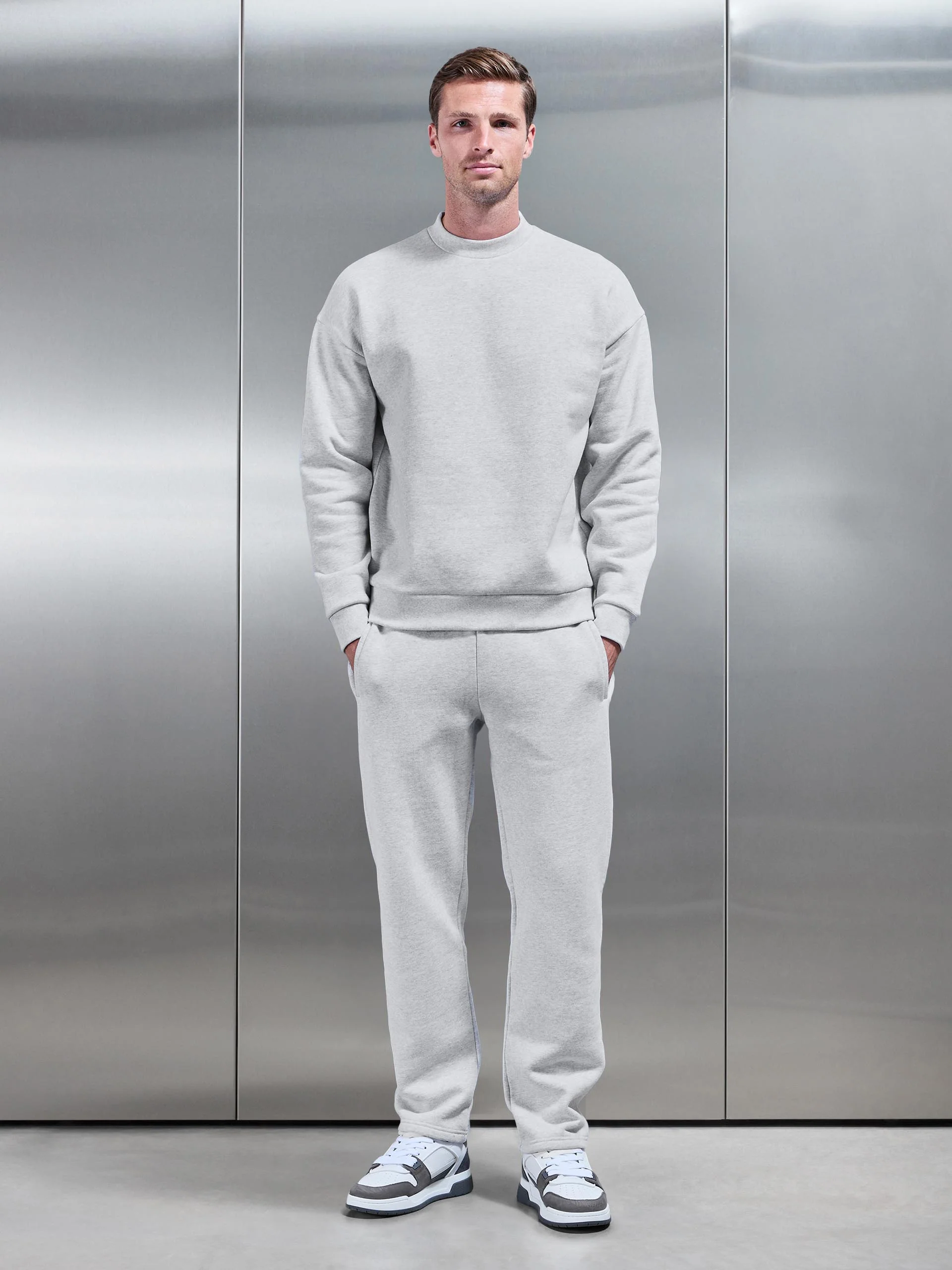 Relaxed Fit Sweatshirt in Marl Grey - Image 2
