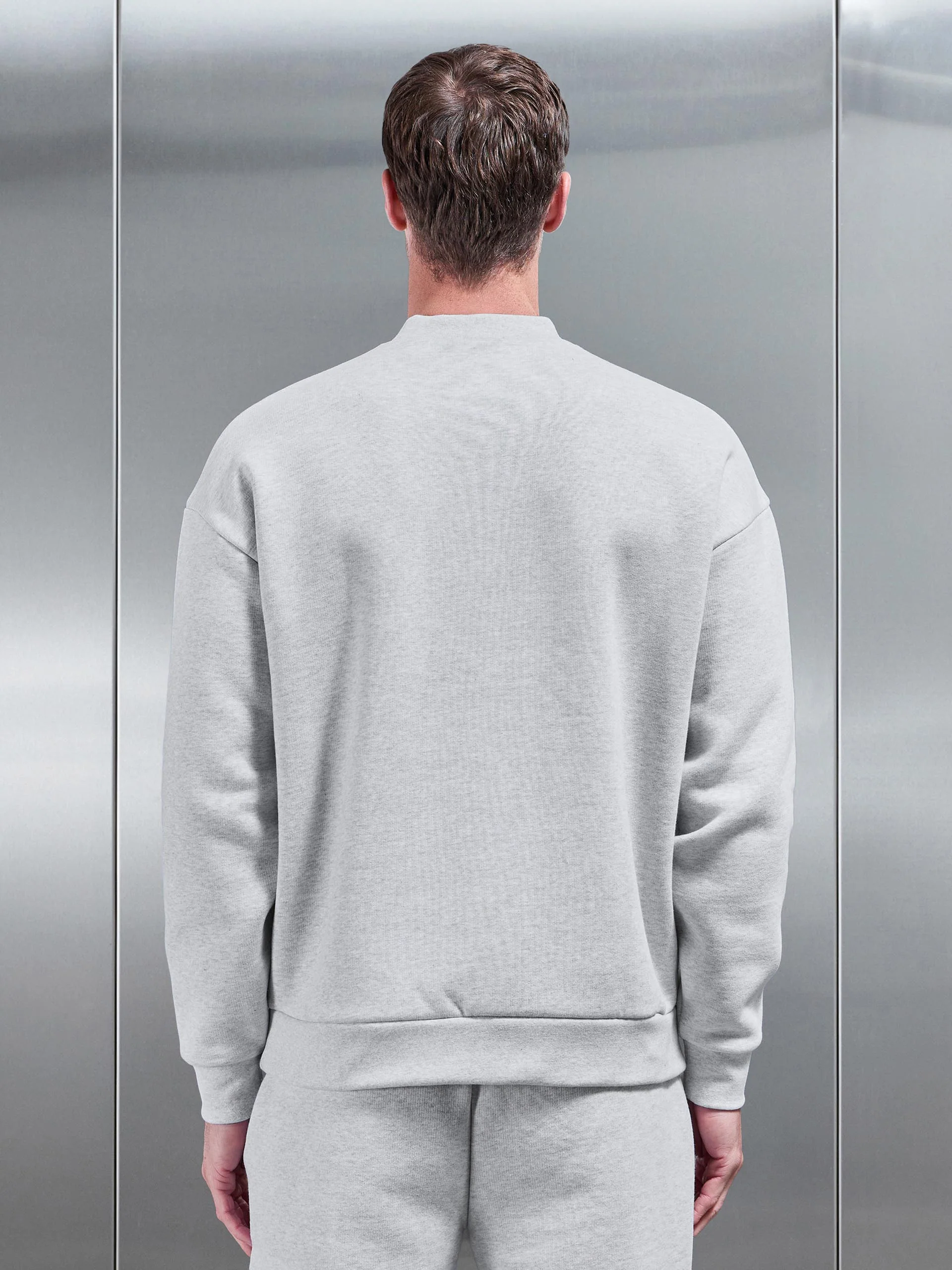 Relaxed Fit Sweatshirt in Marl Grey - Image 4