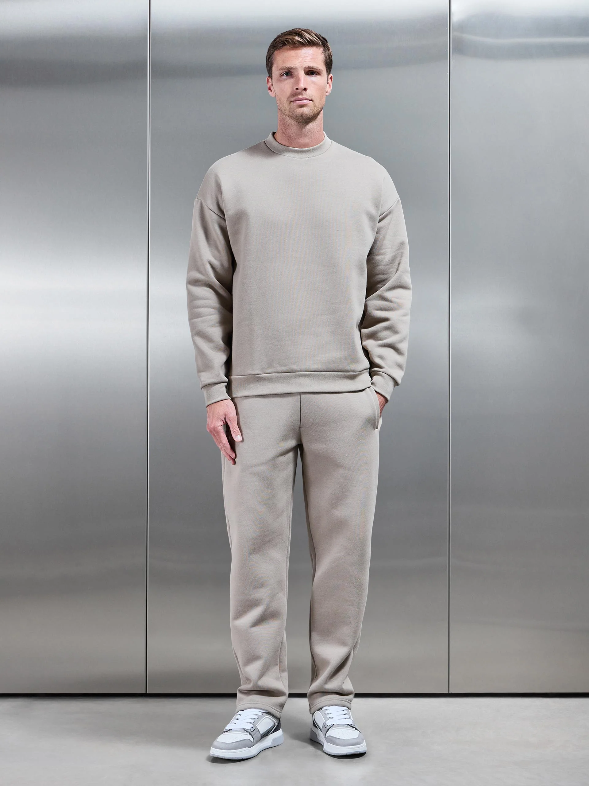 Relaxed Fit Sweatshirt in Stone - Image 2