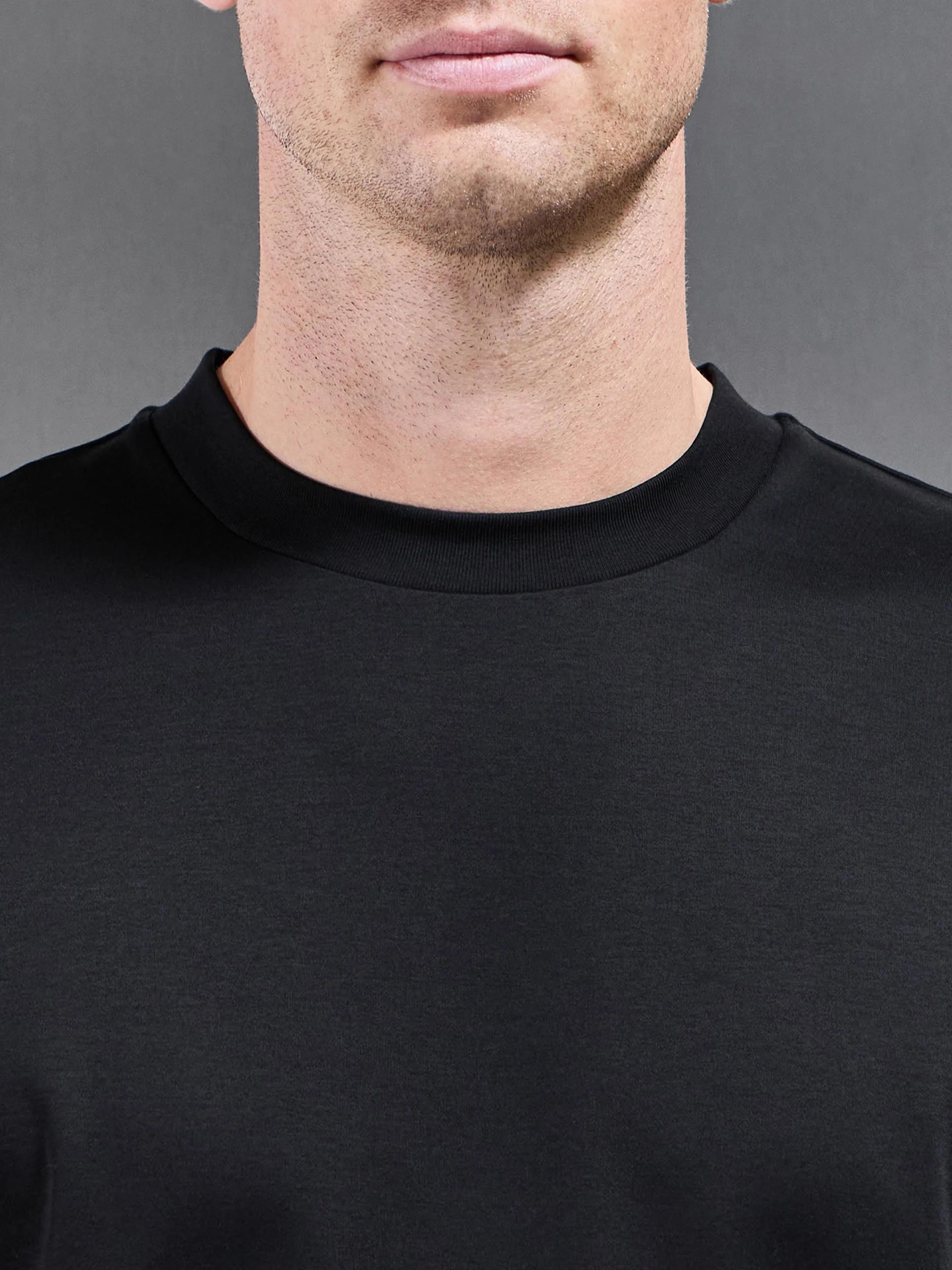 Relaxed Mercerised Interlock T-Shirt in Black - Image 4