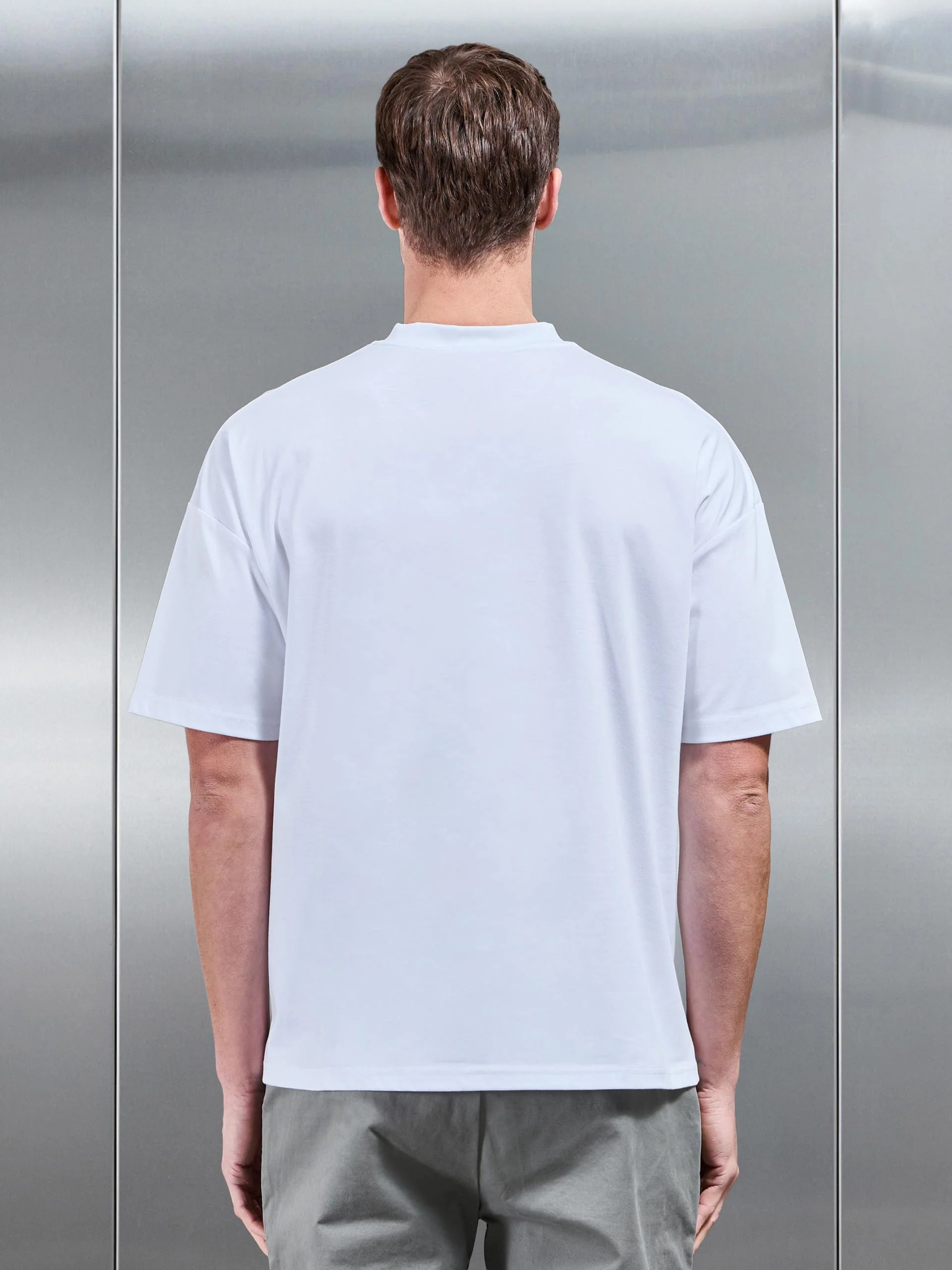 Relaxed Mercerised Interlock T-Shirt in White - Image 3