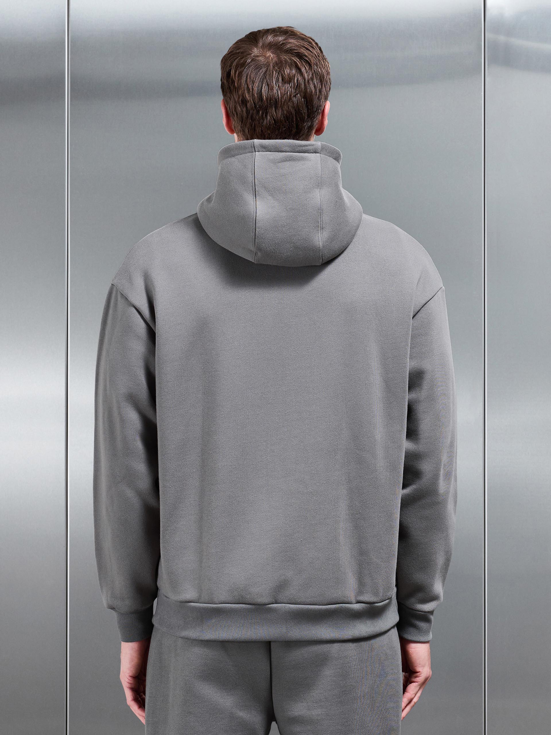 Relaxed Zip Through Hoodie in Grey - Image 5