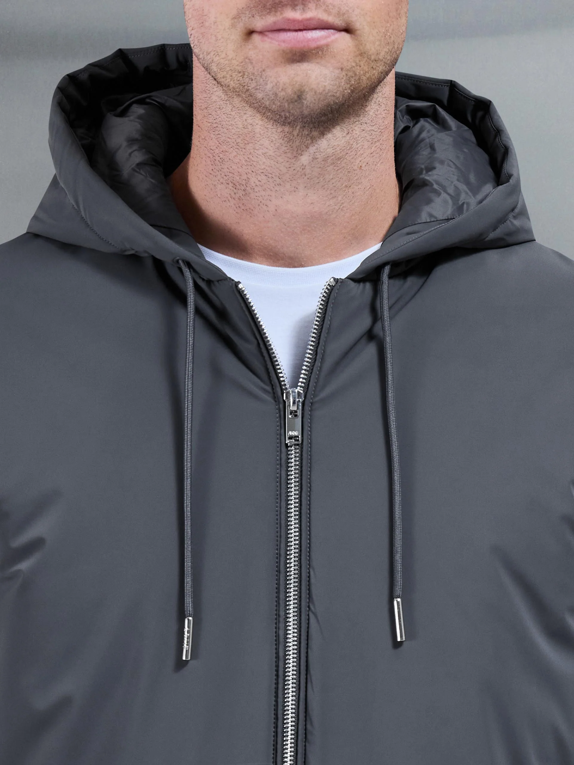 Shell Padded Windbreaker in Grey - Image 3