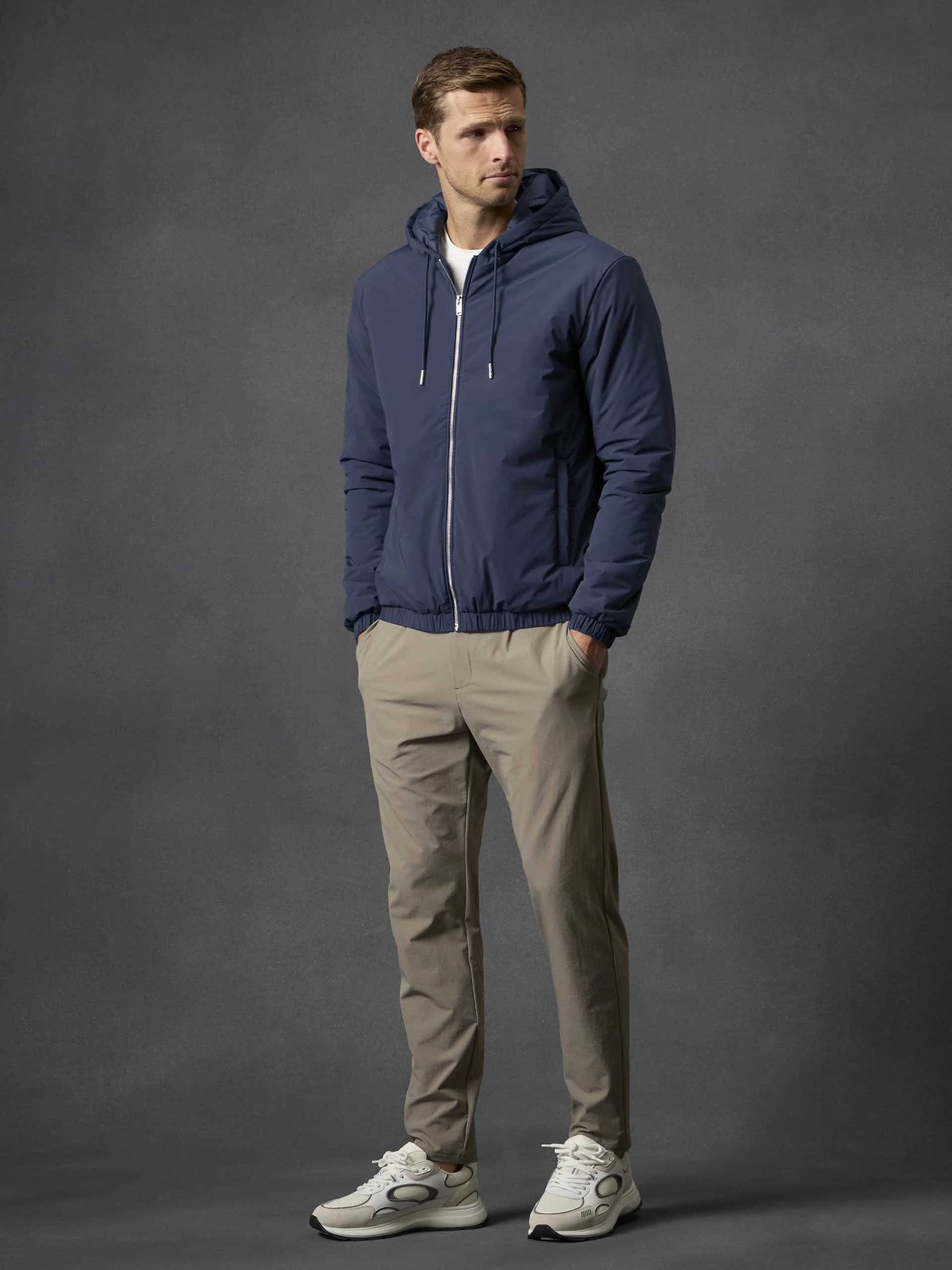 Shell Padded Windbreaker in Navy - Image 2
