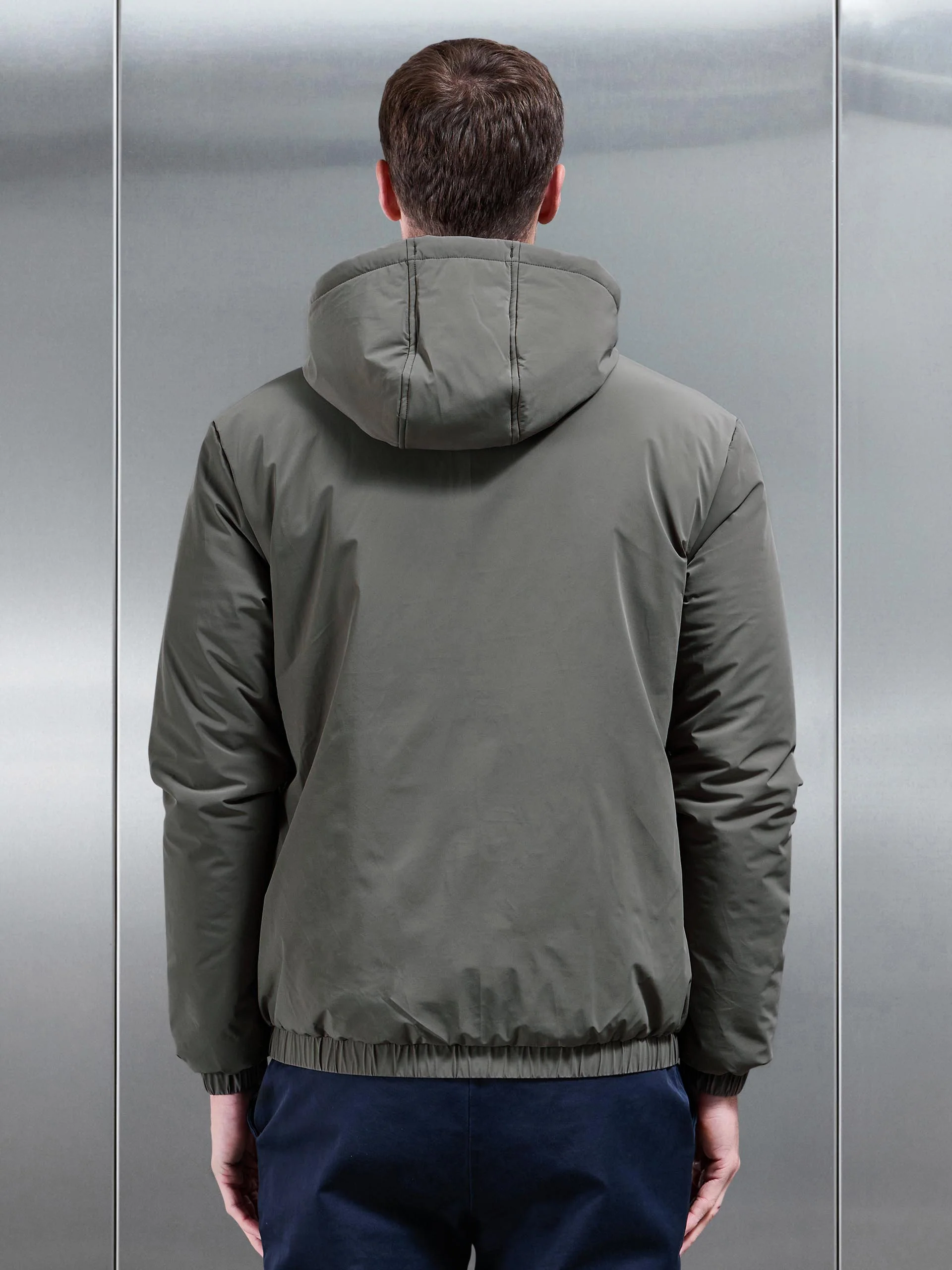 Shell Padded Windbreaker in Olive - Image 4