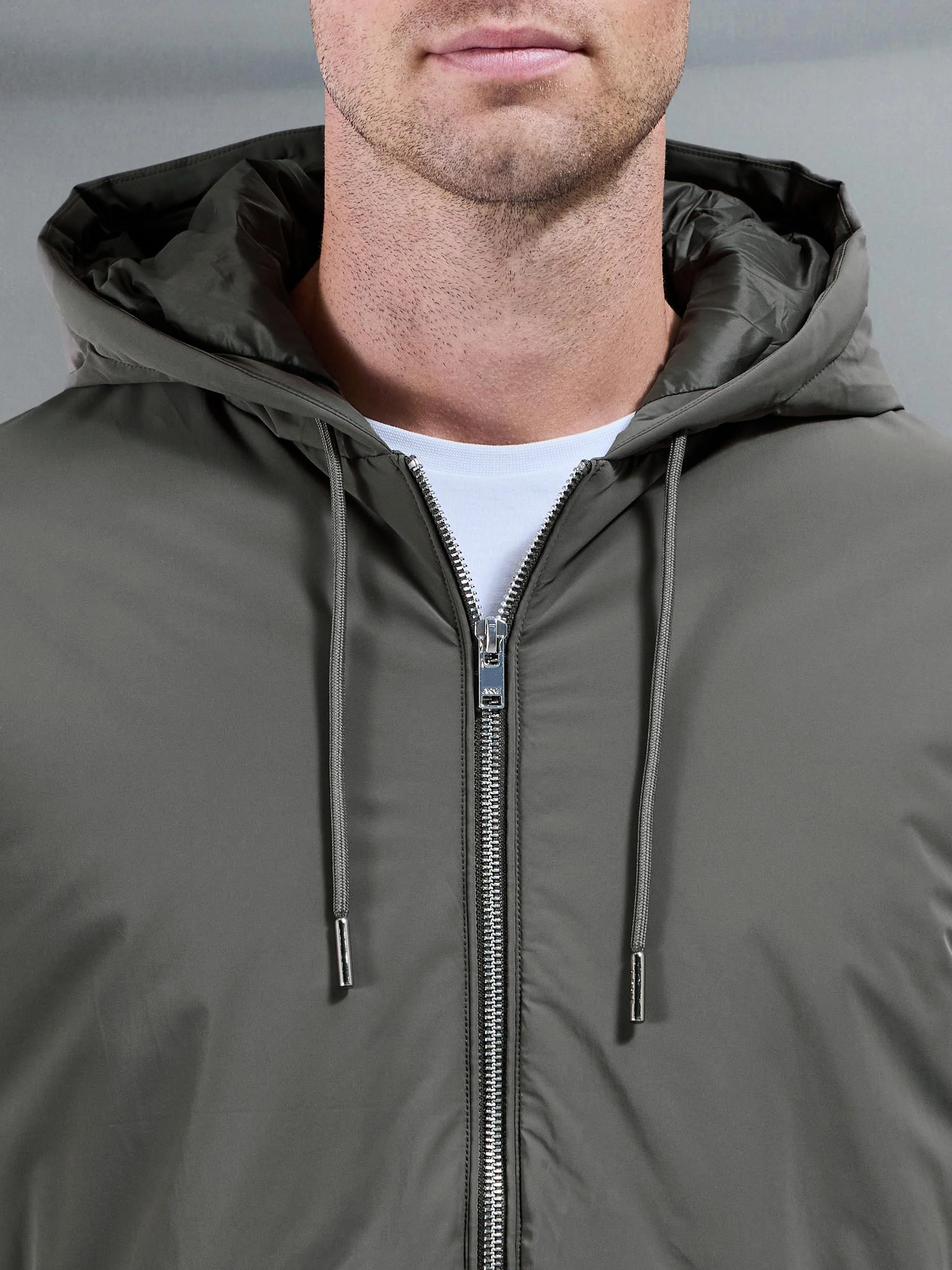 Shell Padded Windbreaker in Olive - Image 5