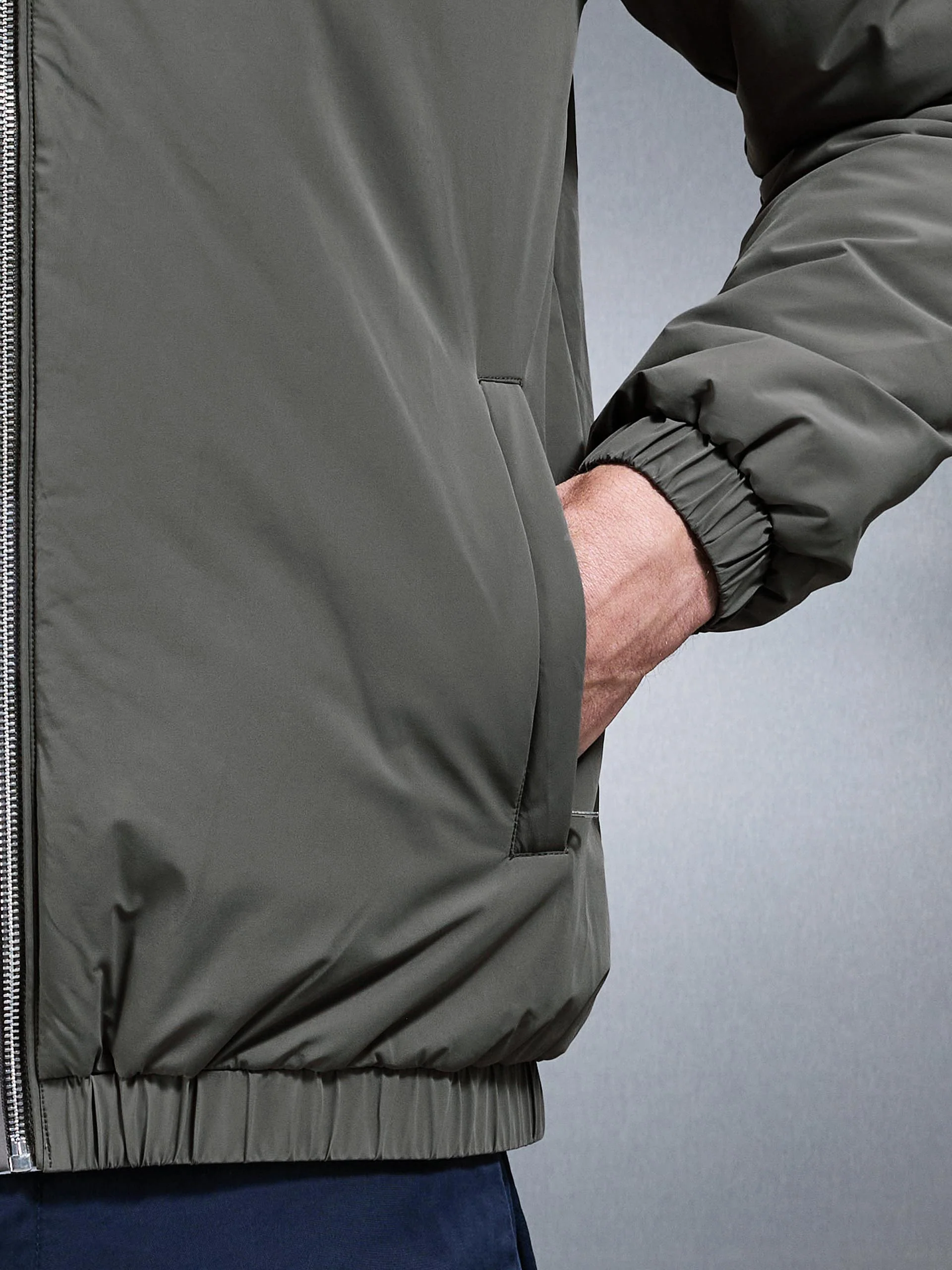 Shell Padded Windbreaker in Olive - Image 6
