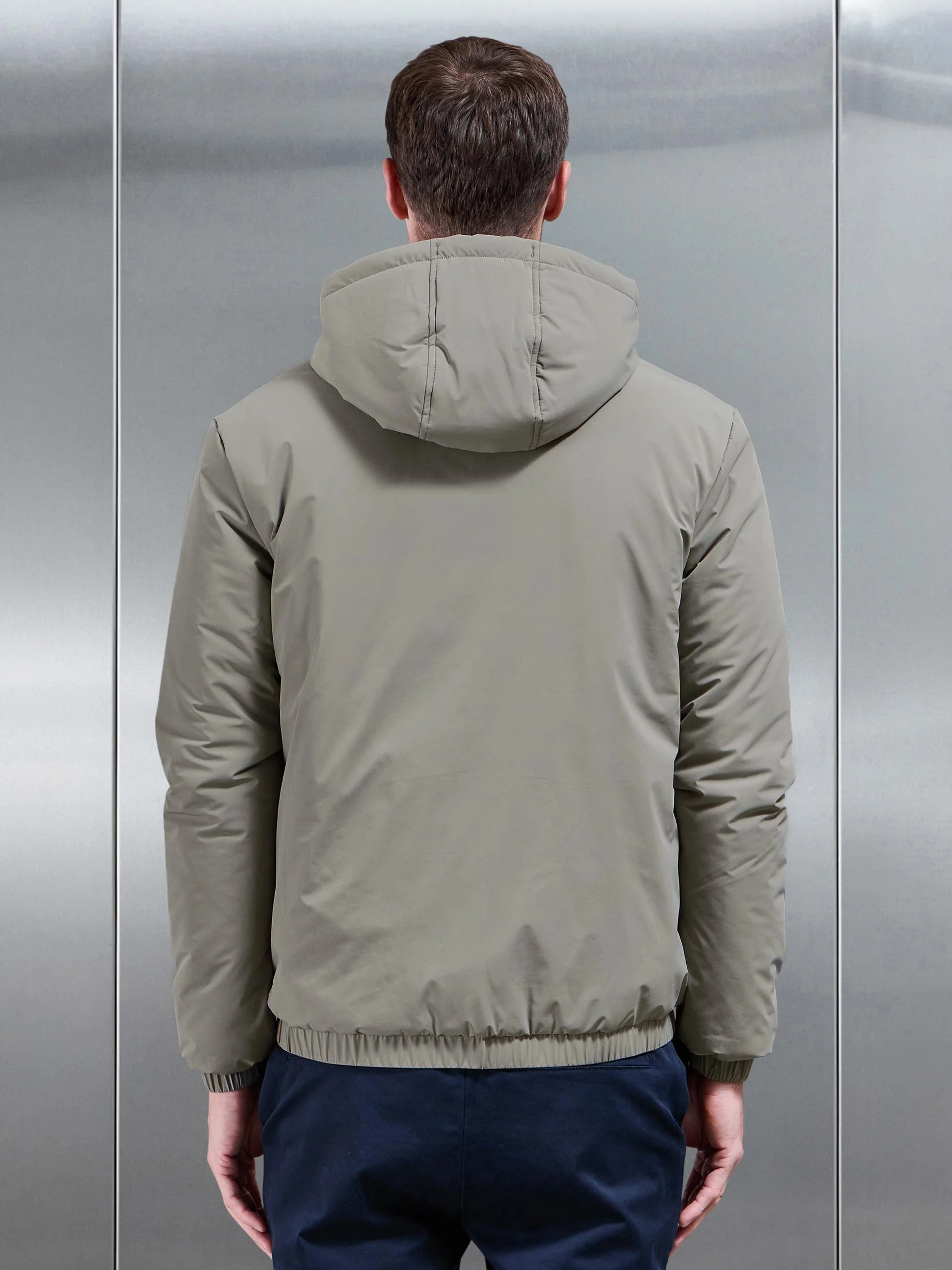 Shell Padded Windbreaker in Taupe - Image 3