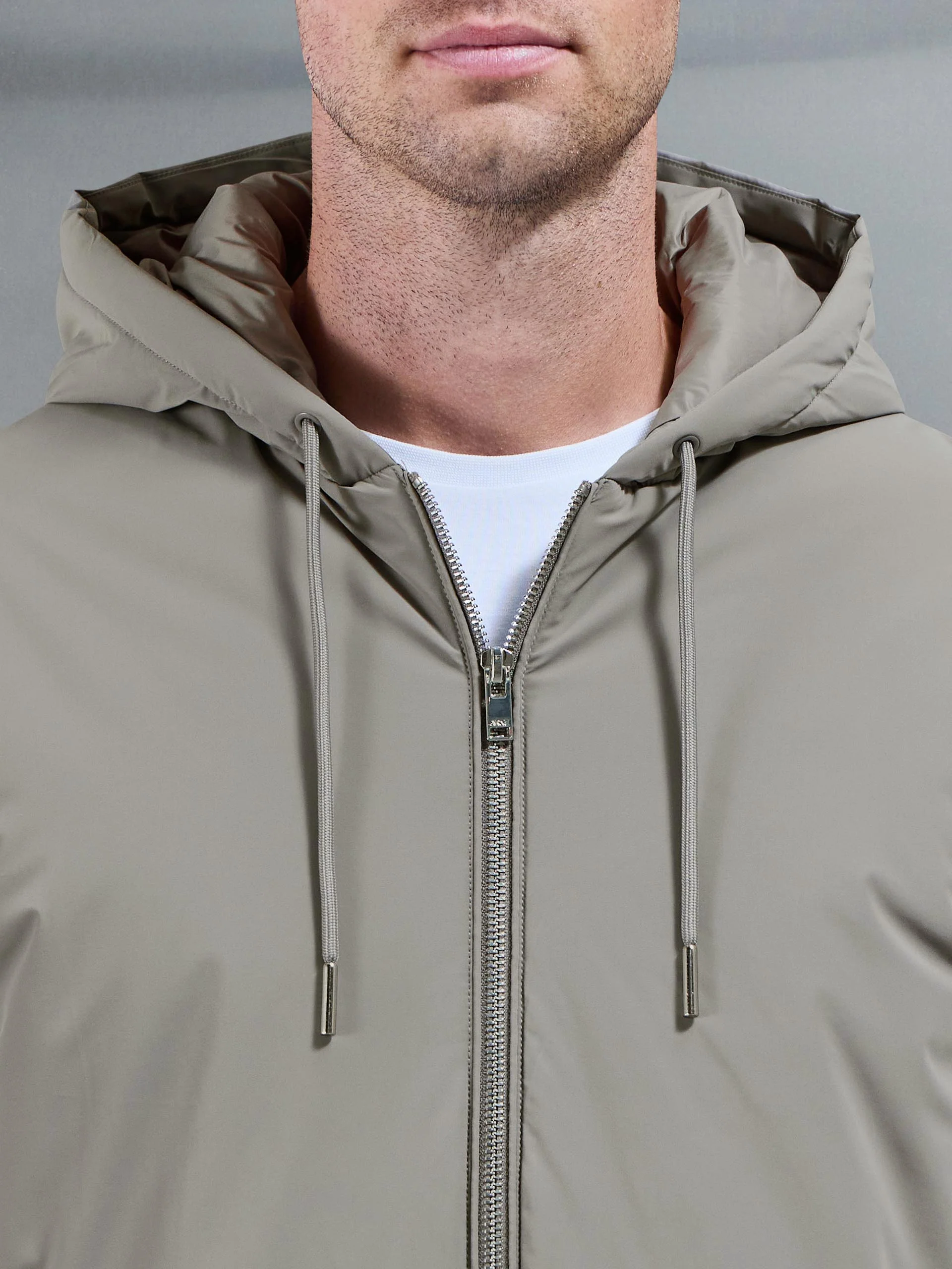 Shell Padded Windbreaker in Taupe - Image 4