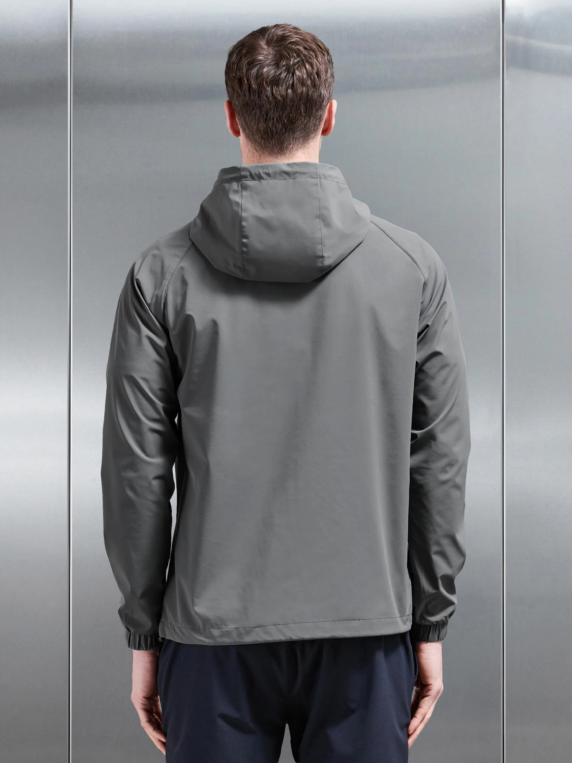 Shell Stripe Windbreaker in Mid Grey - Image 3