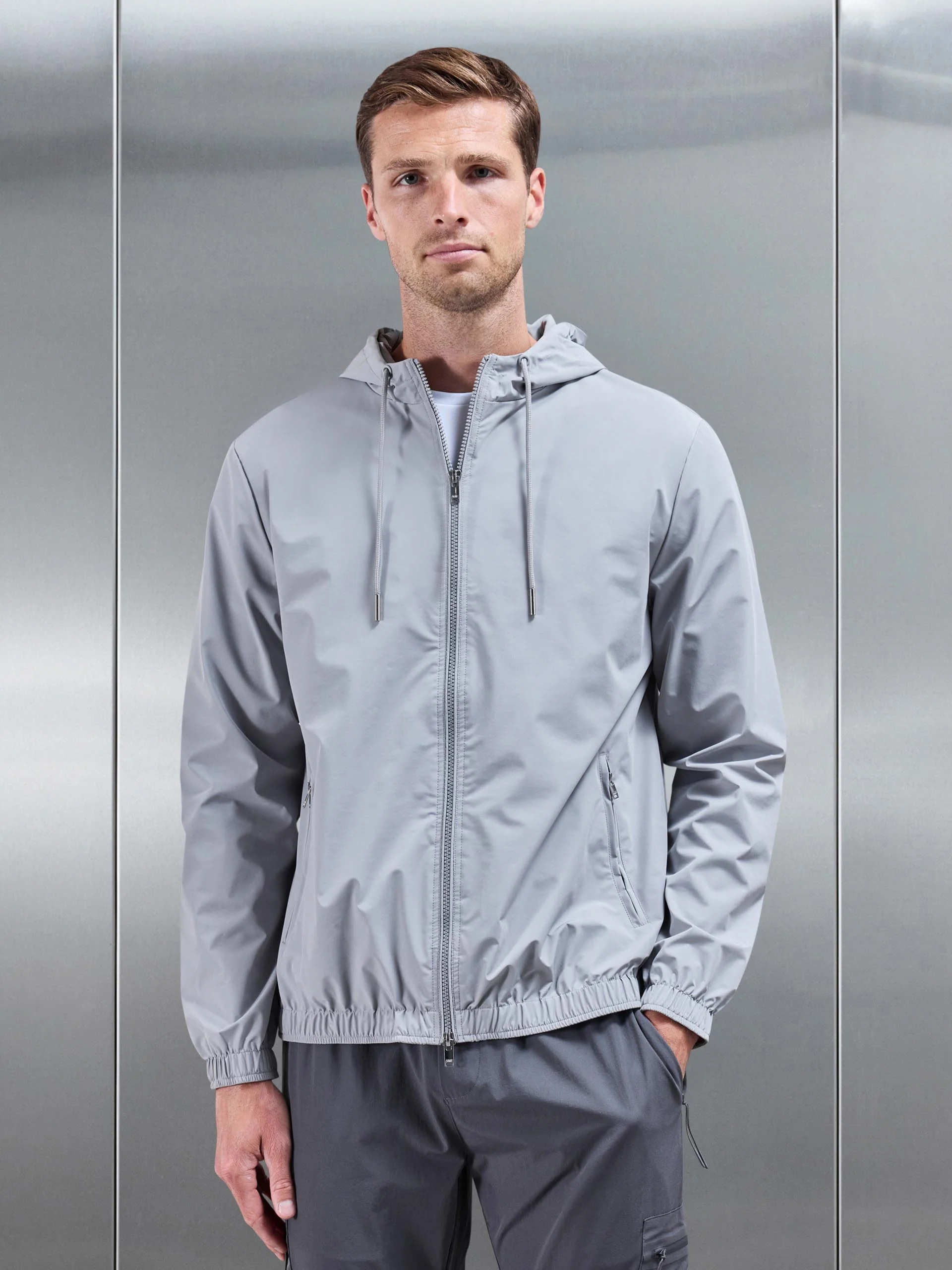 Shell Windbreaker in Mid Grey - Image 6