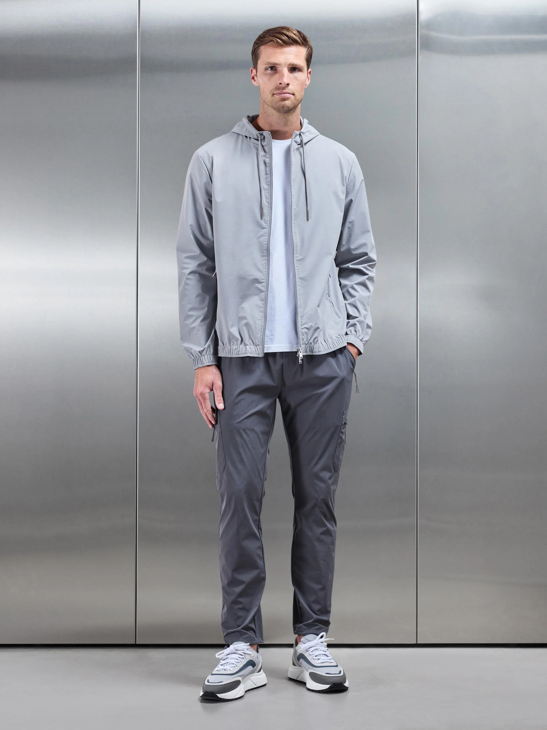 Shell Windbreaker in Mid Grey - Image 7