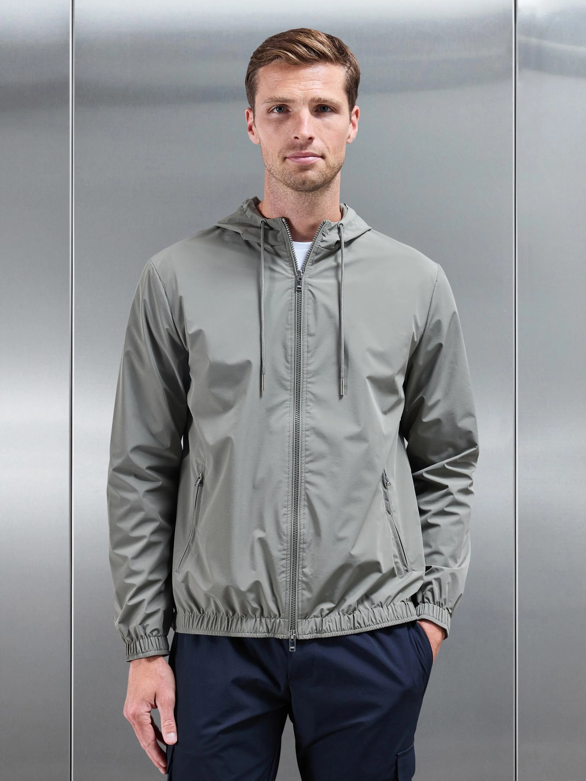 Shell Windbreaker in Olive - Image 7