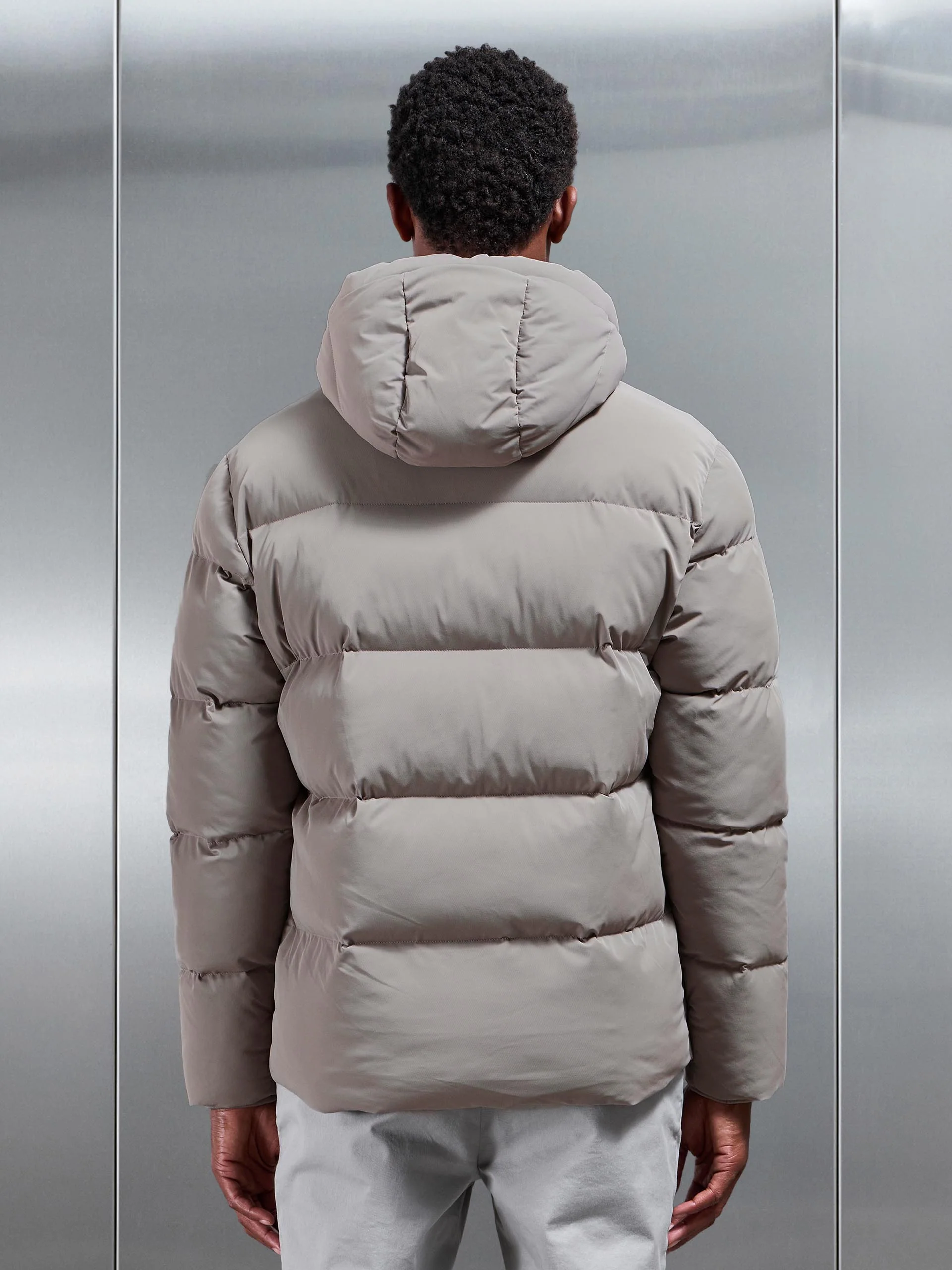 Short Puffer Parka in Taupe - Image 3