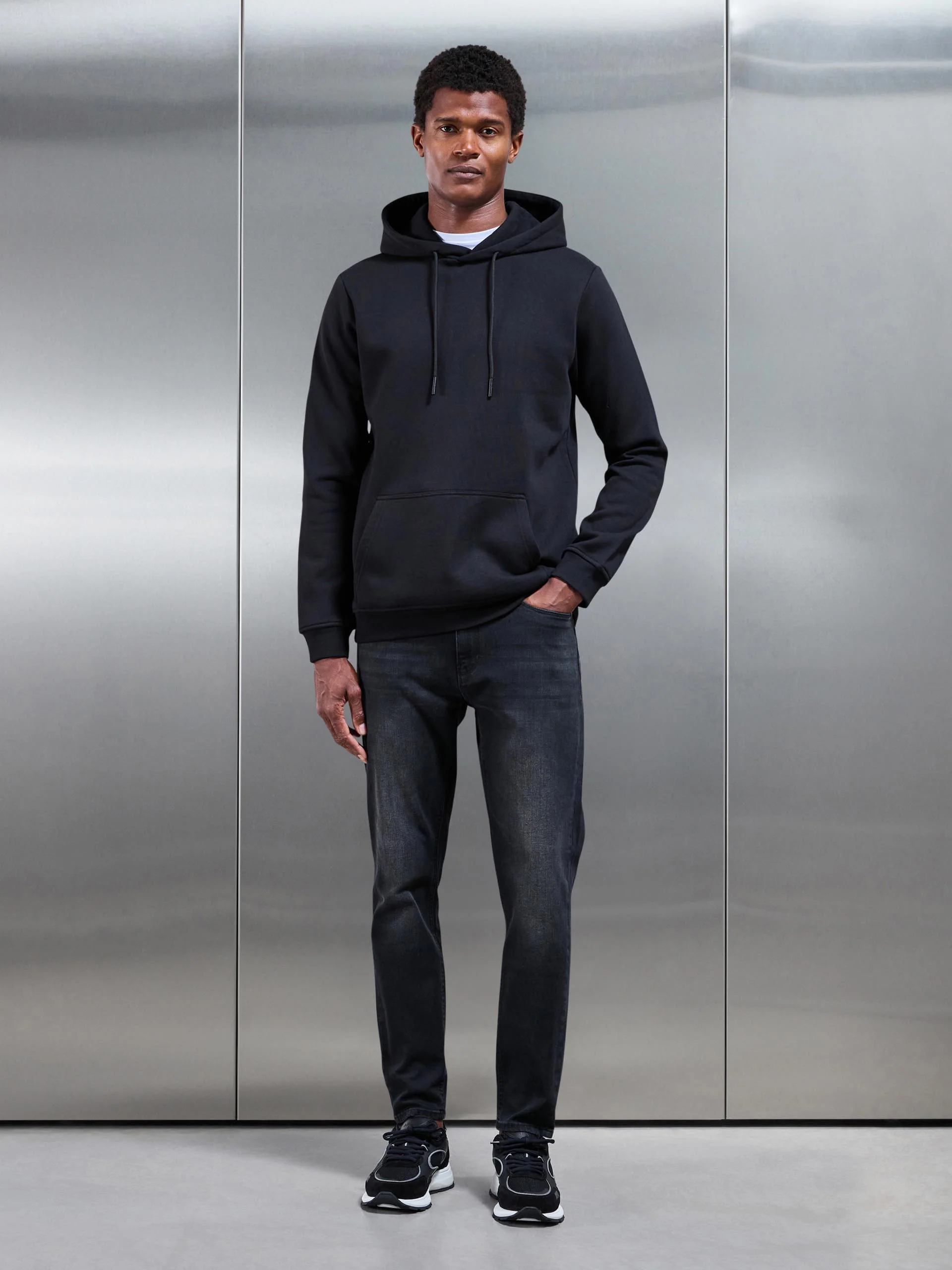 Slim Fit Denim Jeans in Black Wash - Image 3