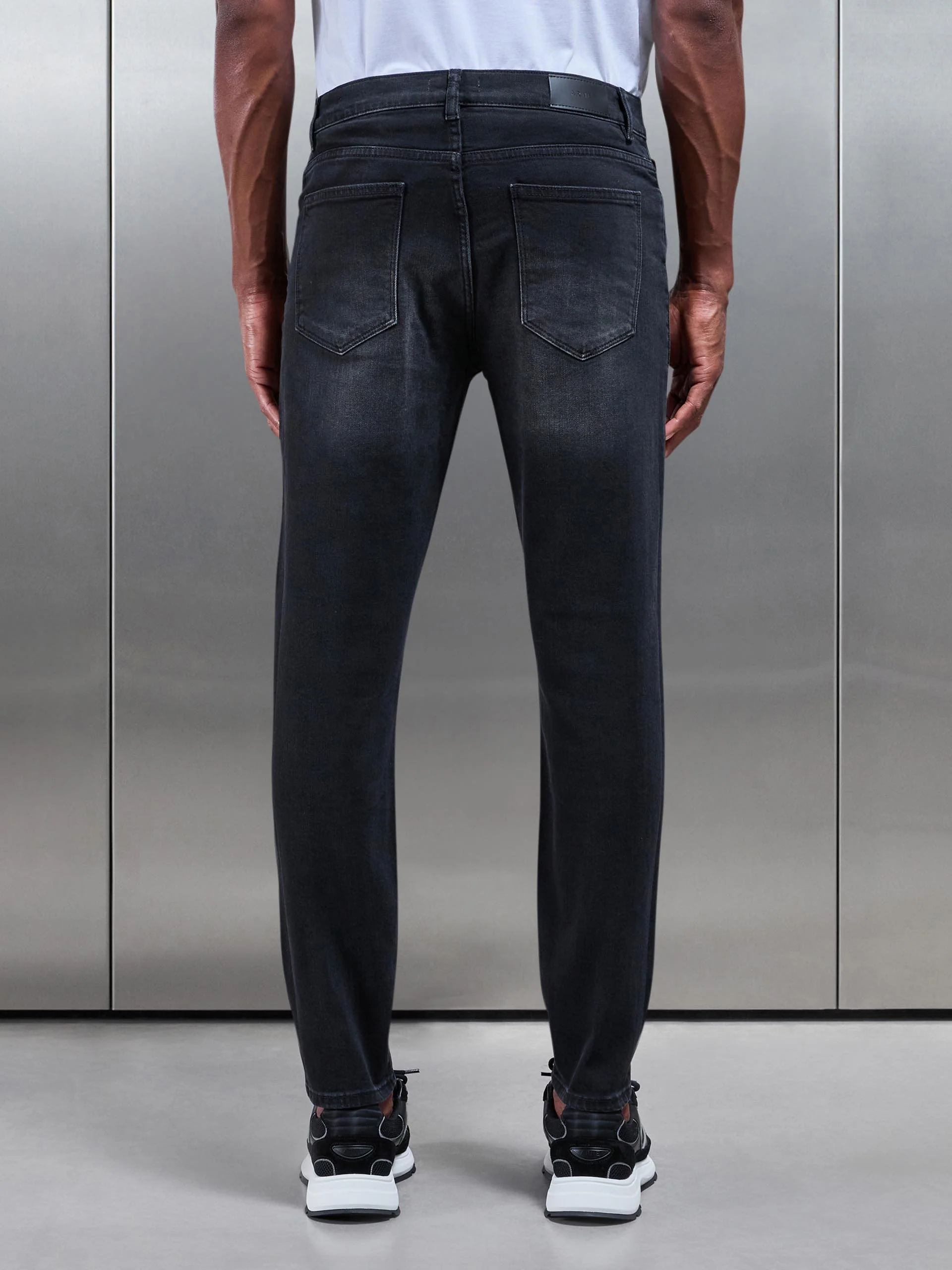 Slim Fit Denim Jeans in Black Wash - Image 6
